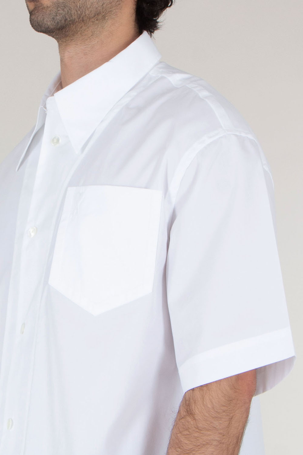 AMI PARIS Oversized Short Sleeve Cotton Shirt 