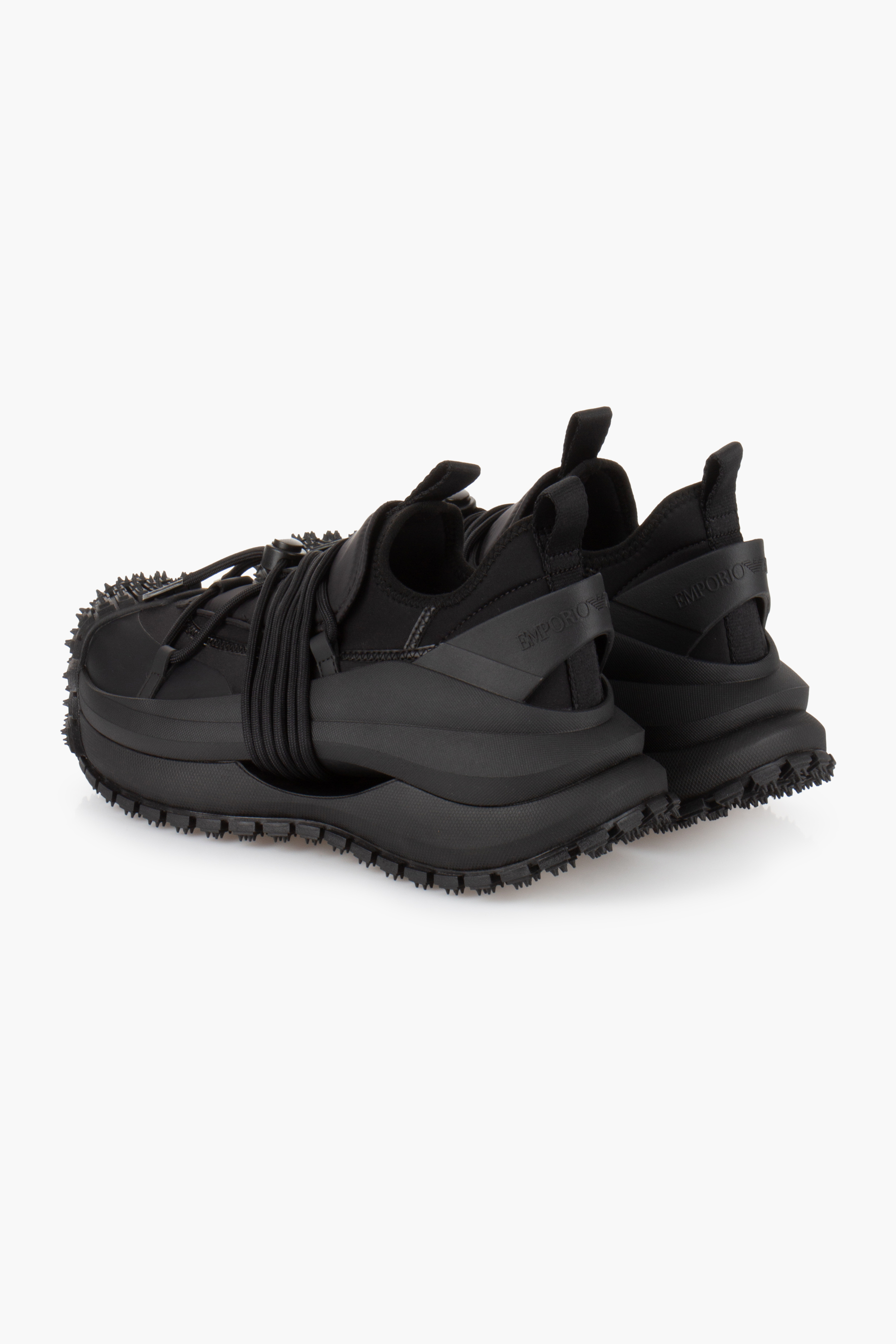 EMPORIO ARMANI Nylon & Scuba Fabric Sneakers Bekleidung, Schuhwerk, Sandale, Schuh, Sneaker