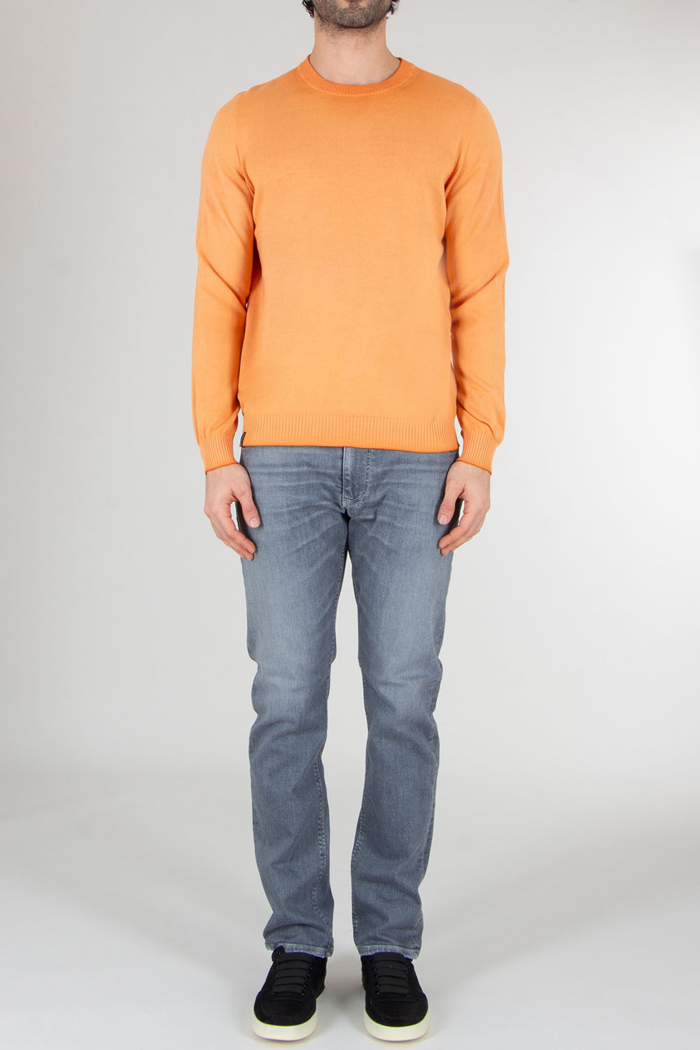 AROVESCIO Regular Fit Cotton Round Neck Sweater