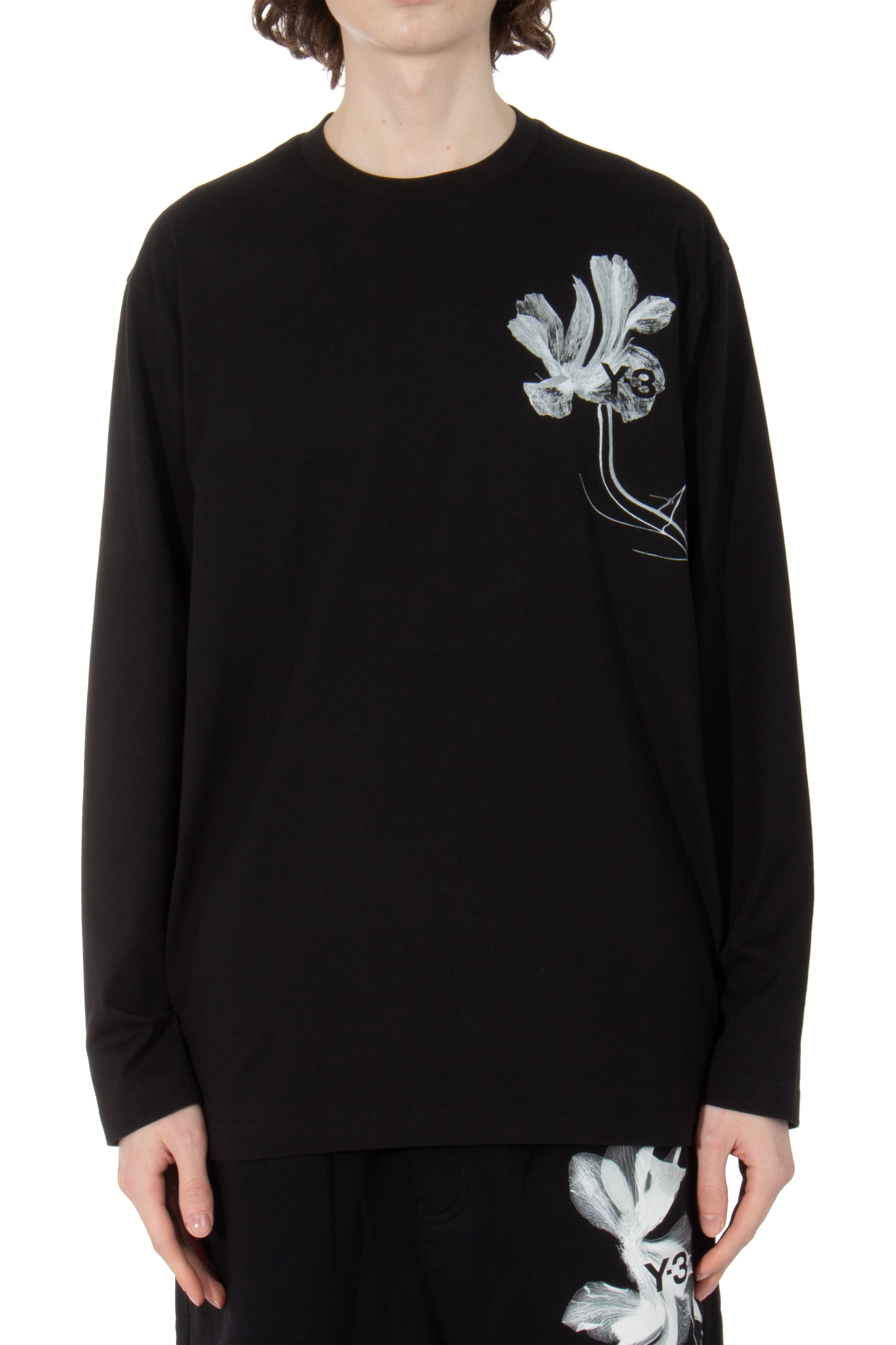 Y-3 Graphic Cotton Long Sleeve T-Shirt Y-3 Graphic Cotton Long Sleeve T-Shirt