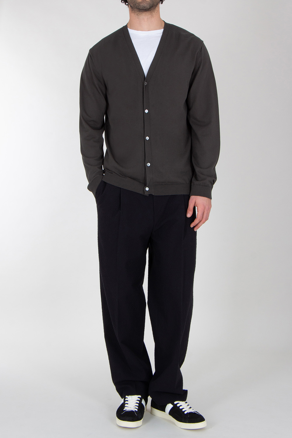 ROBERTO COLLINA Lightweight Cotton Knitted Cardigan