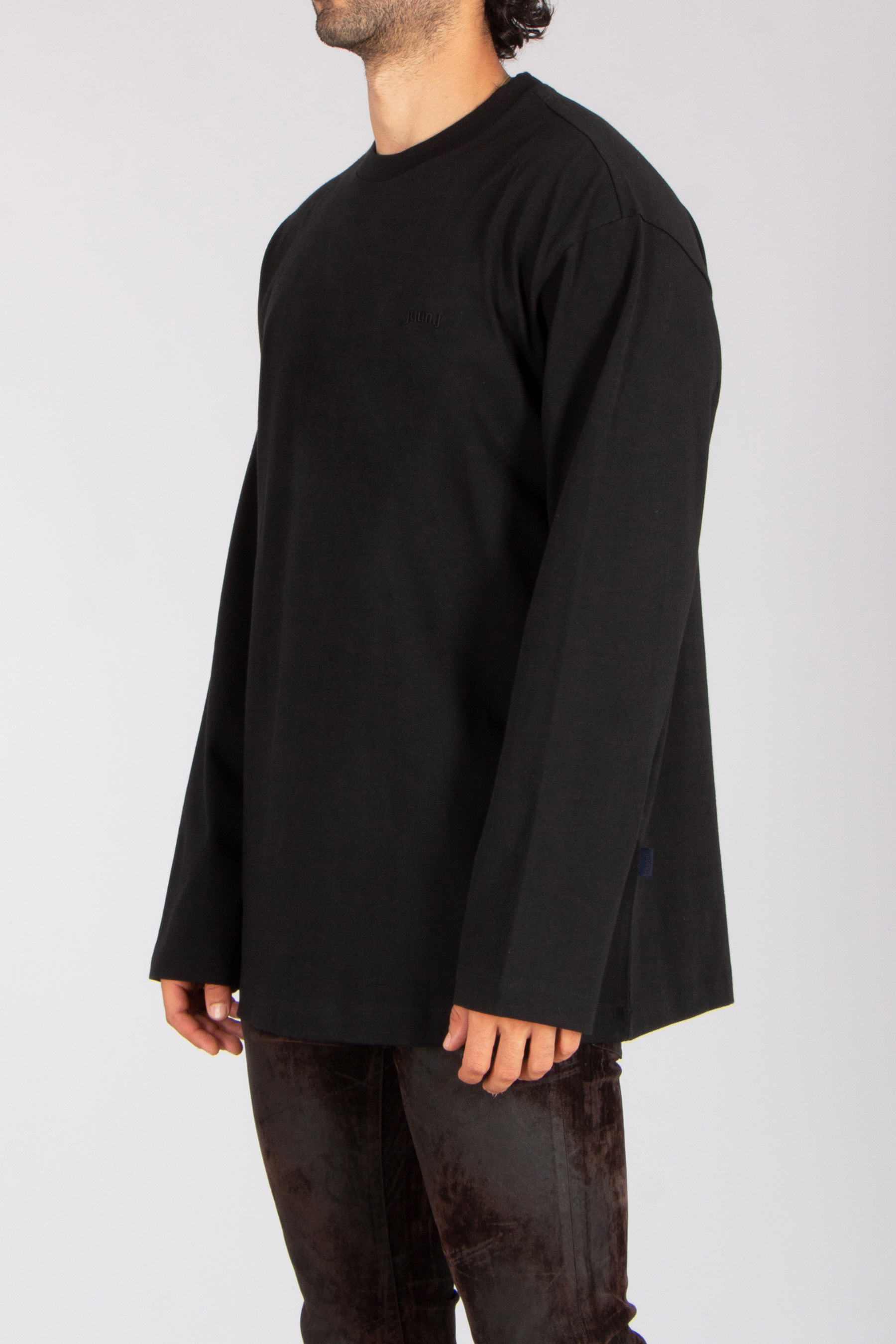 JUUN.J 2-Pack Loose Fit Embroidered Cotton Blend Jersey Short- & Long-Sleeve T-Shirts Mantel, Langarm, Ärmel, Mann, Person