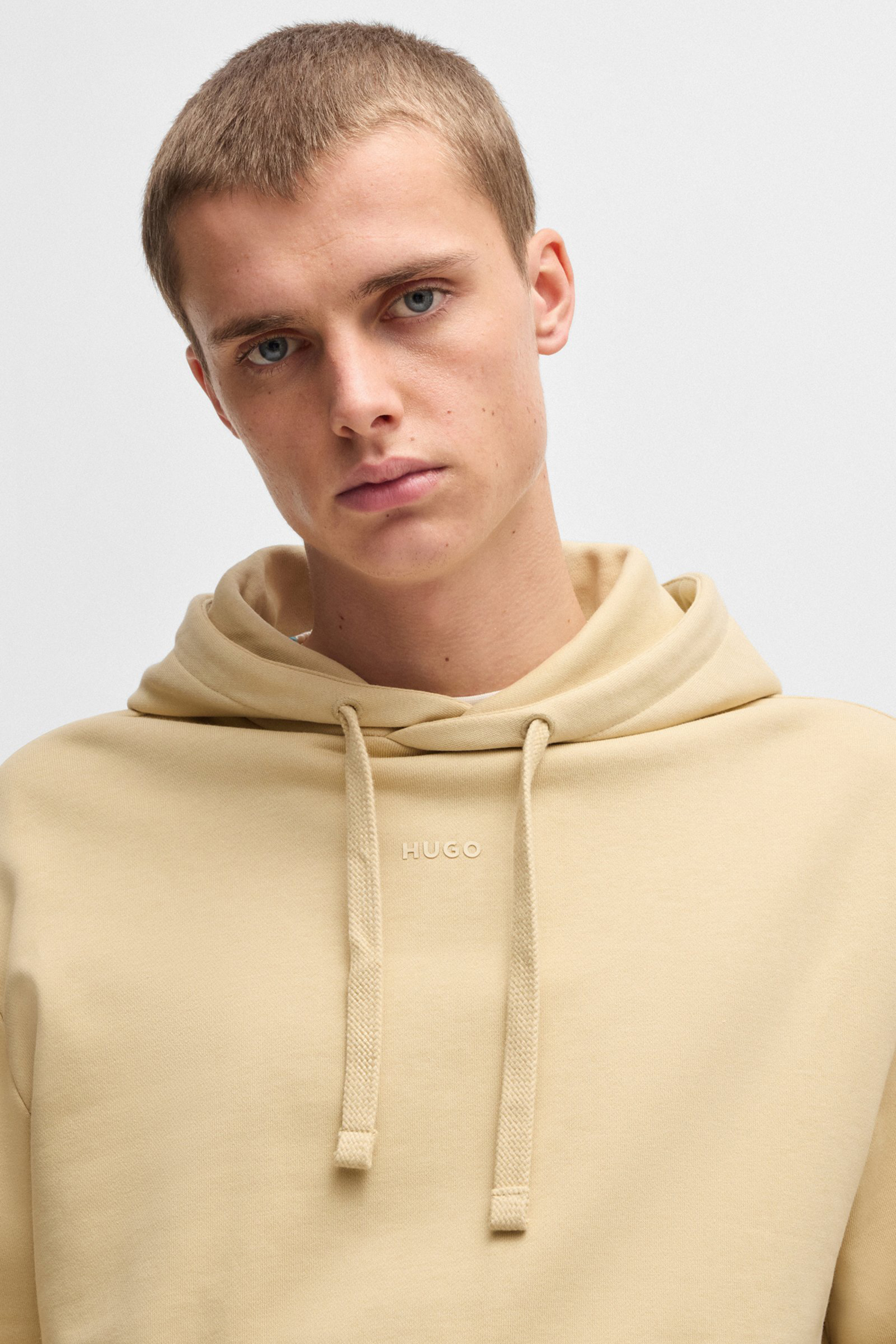 HUGO Relaxed Fit Printed Cotton Terry Hoodie Dapo HUGO Relaxed Fit Printed Cotton Terry Hoodie Dapo
