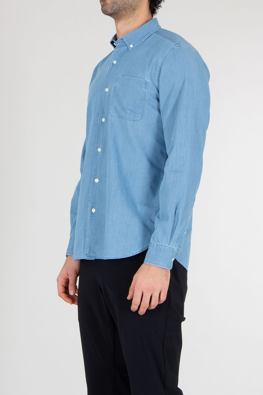 WOOLRICH Regular Fit Cotton Button-Down Indigo Shirt