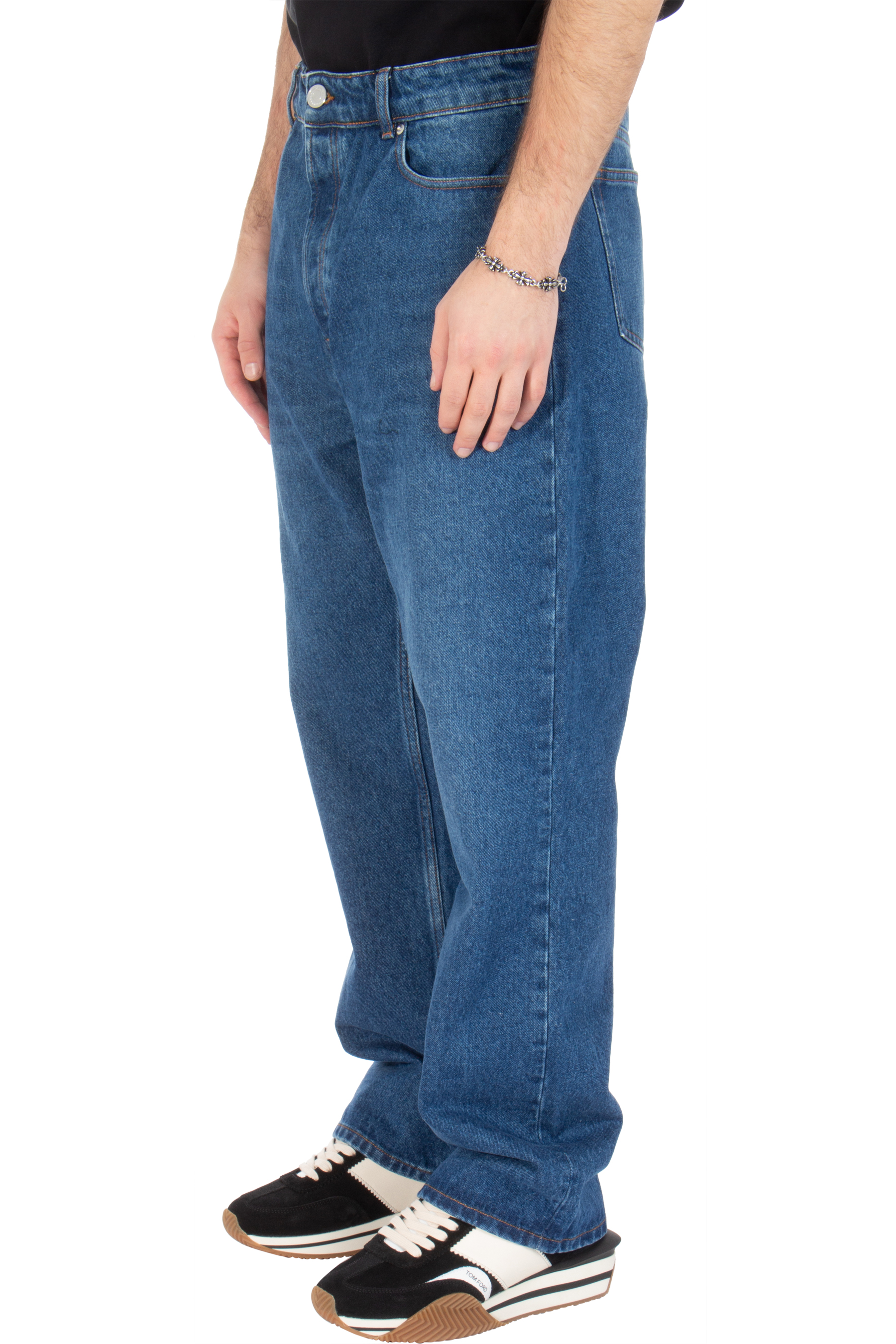 AMI PARIS Straight Fit Cotton Denim Jeans AMI PARIS Straight Fit Cotton Denim Jeans