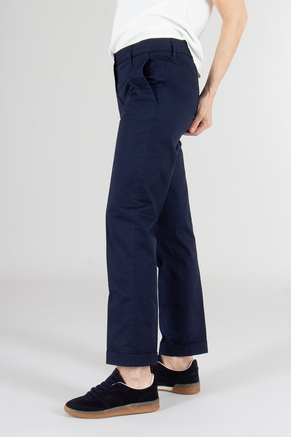 ASPESI Slim Fit Stretch Cotton Twill Trousers 