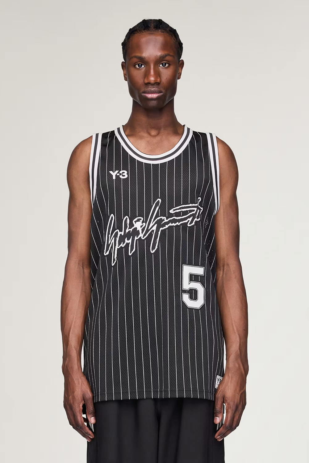 Y-3 Loose Fit Pinstripe Mesh Anthony Edwards Basketball Jersey