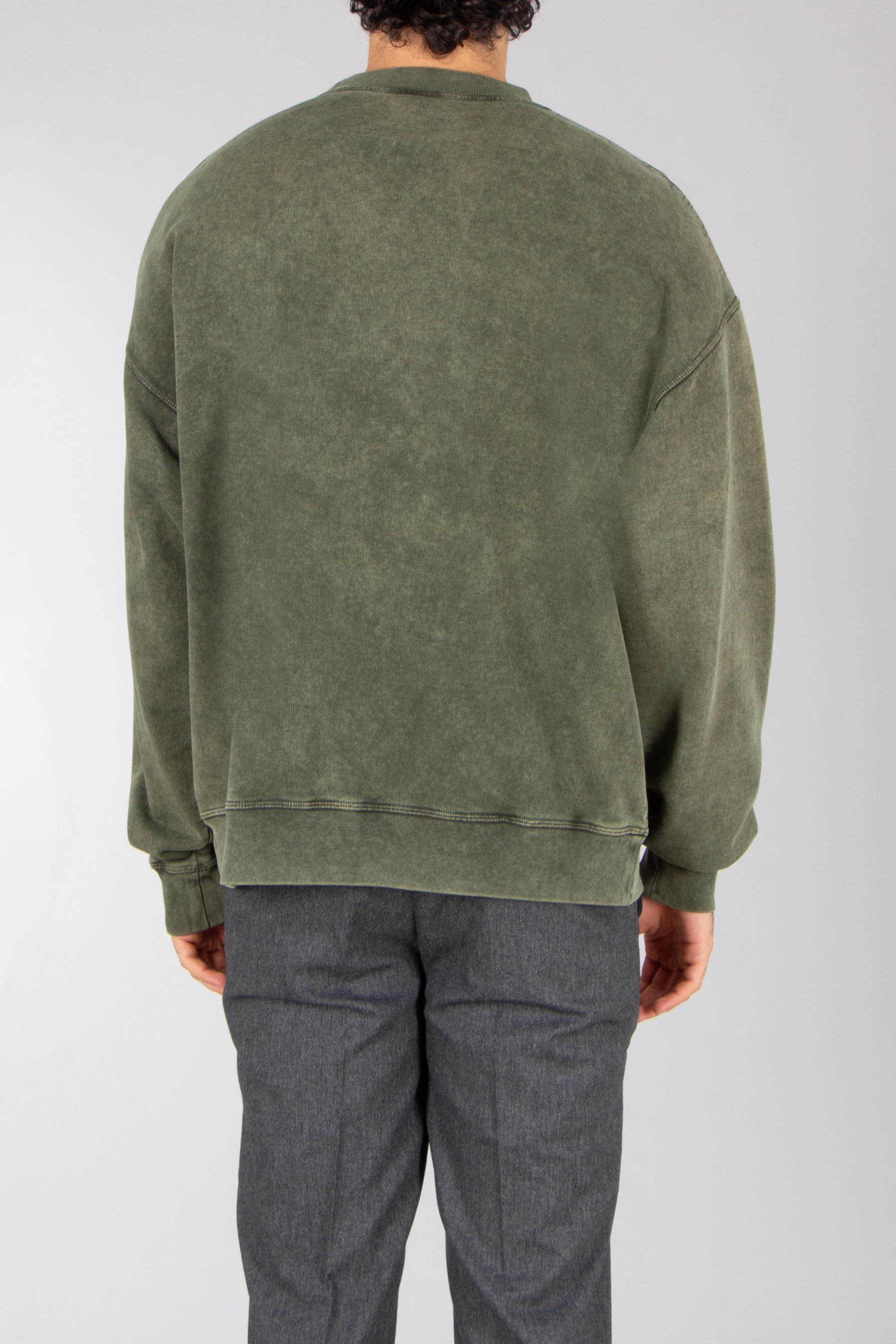 DSQUARED2 Loose Fit Prited Faded Cotton Fleece Crew Neck Sweatshirt Vlies, Pullover, Sweatshirt, Mann, Person