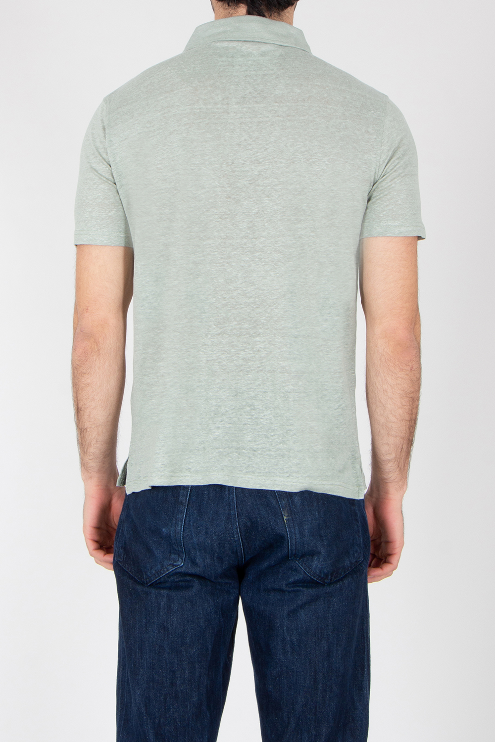 AURÉLIEN Slim Fit Linen Polo Shirt