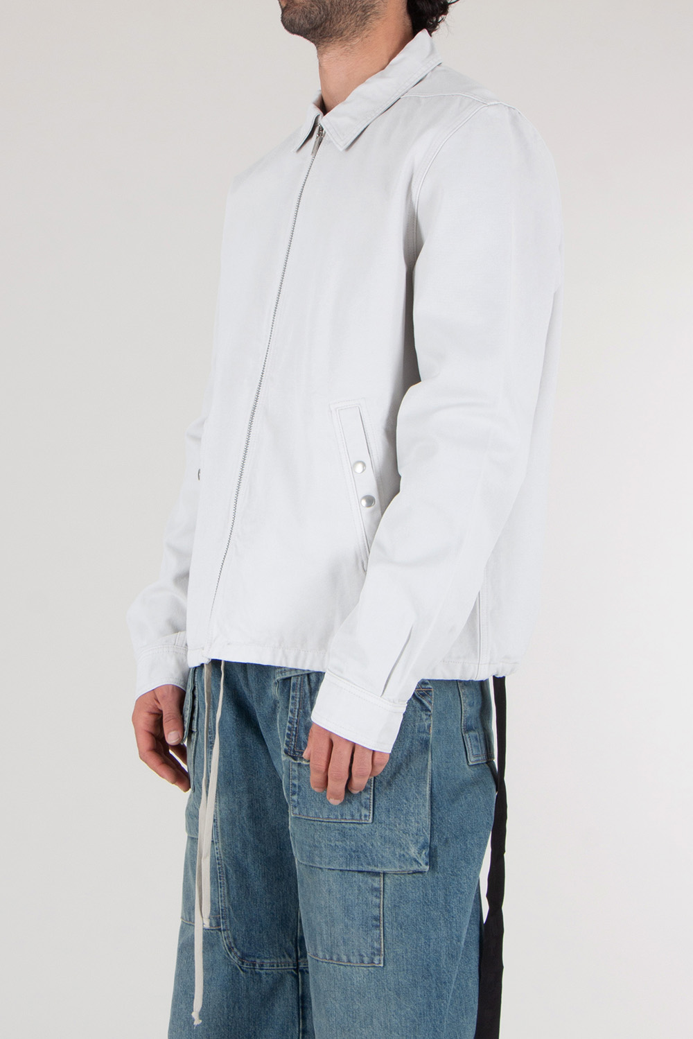 RICK OWENS DRKSHDW Zipped Jumbo Organic Cotton Canvas Shirt Jacket