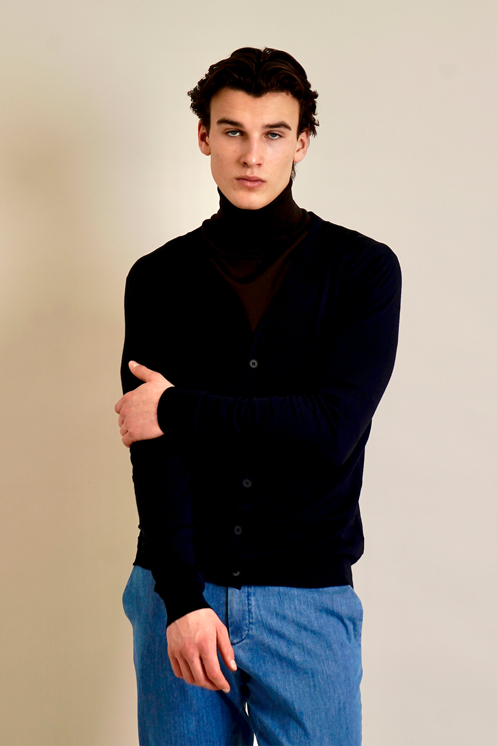 AIDA BARNI Regular Fit Wool Cardigan 