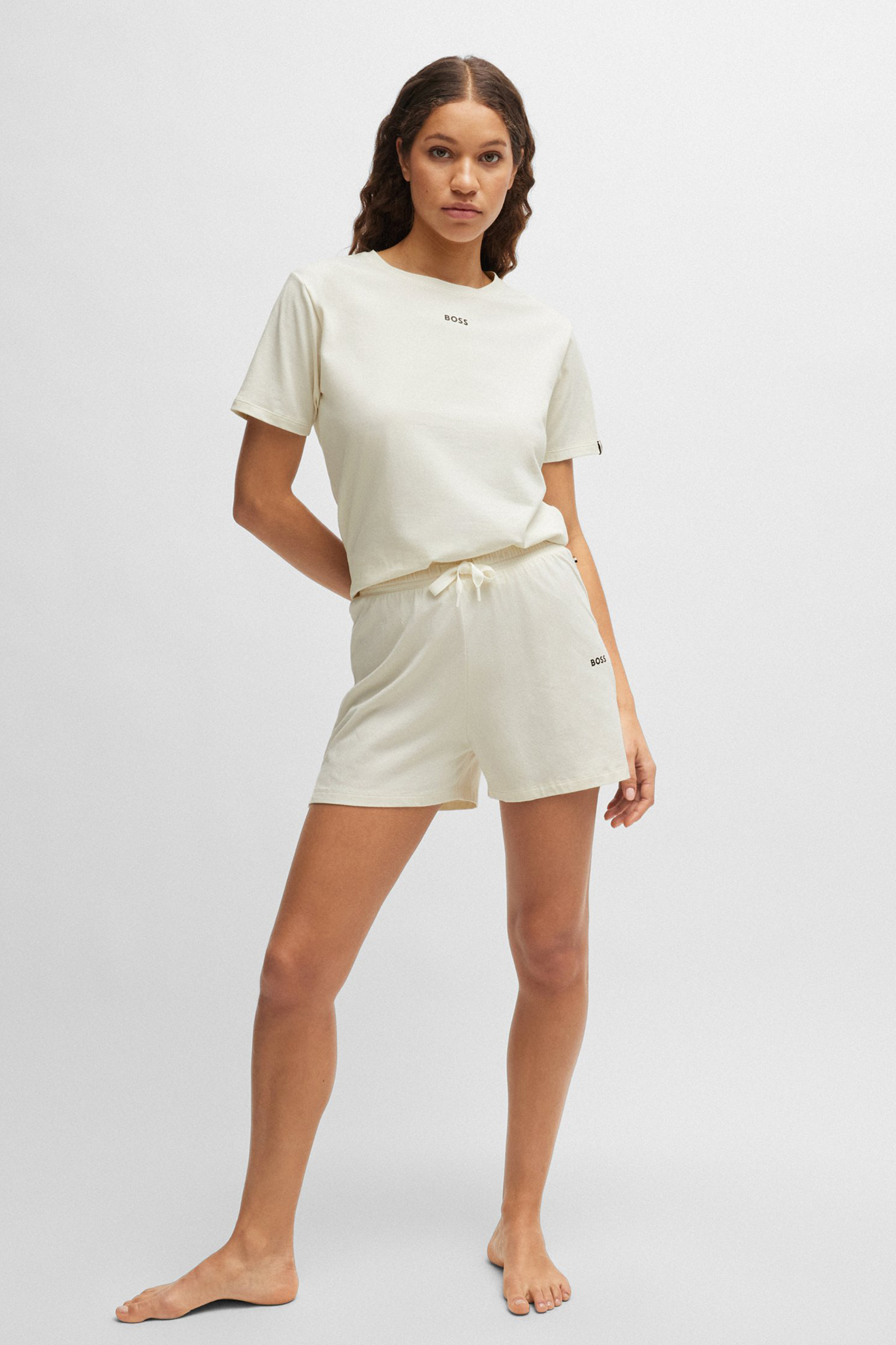 BOSS Relaxed Fit Stretch Cotton Jersey Pyjama Shorts CI_Shorts Bluse, Rock, Erwachsener, Person, Frau