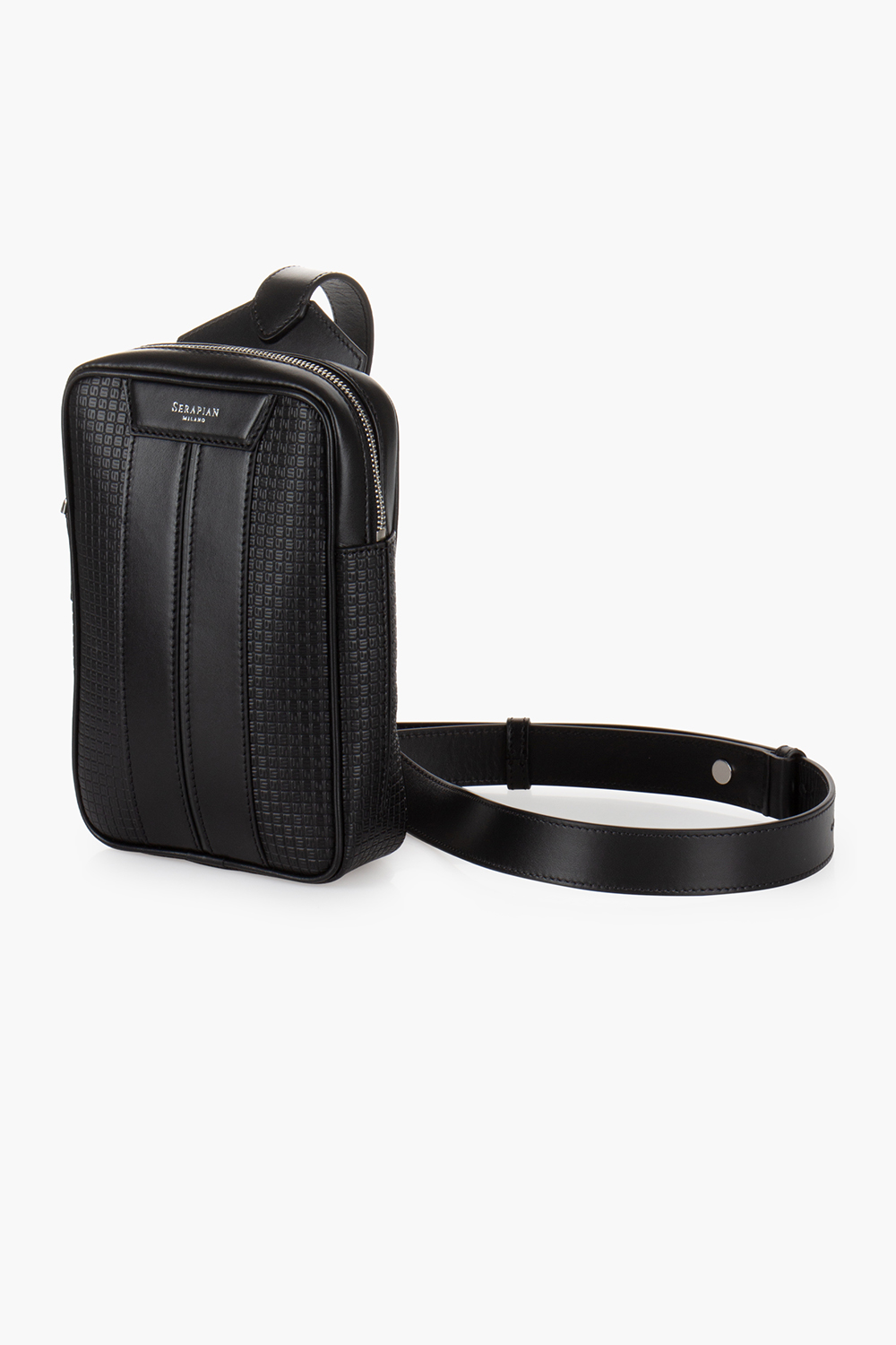 SERAPIAN Leather & Stepan Canvas Crossbody Bag