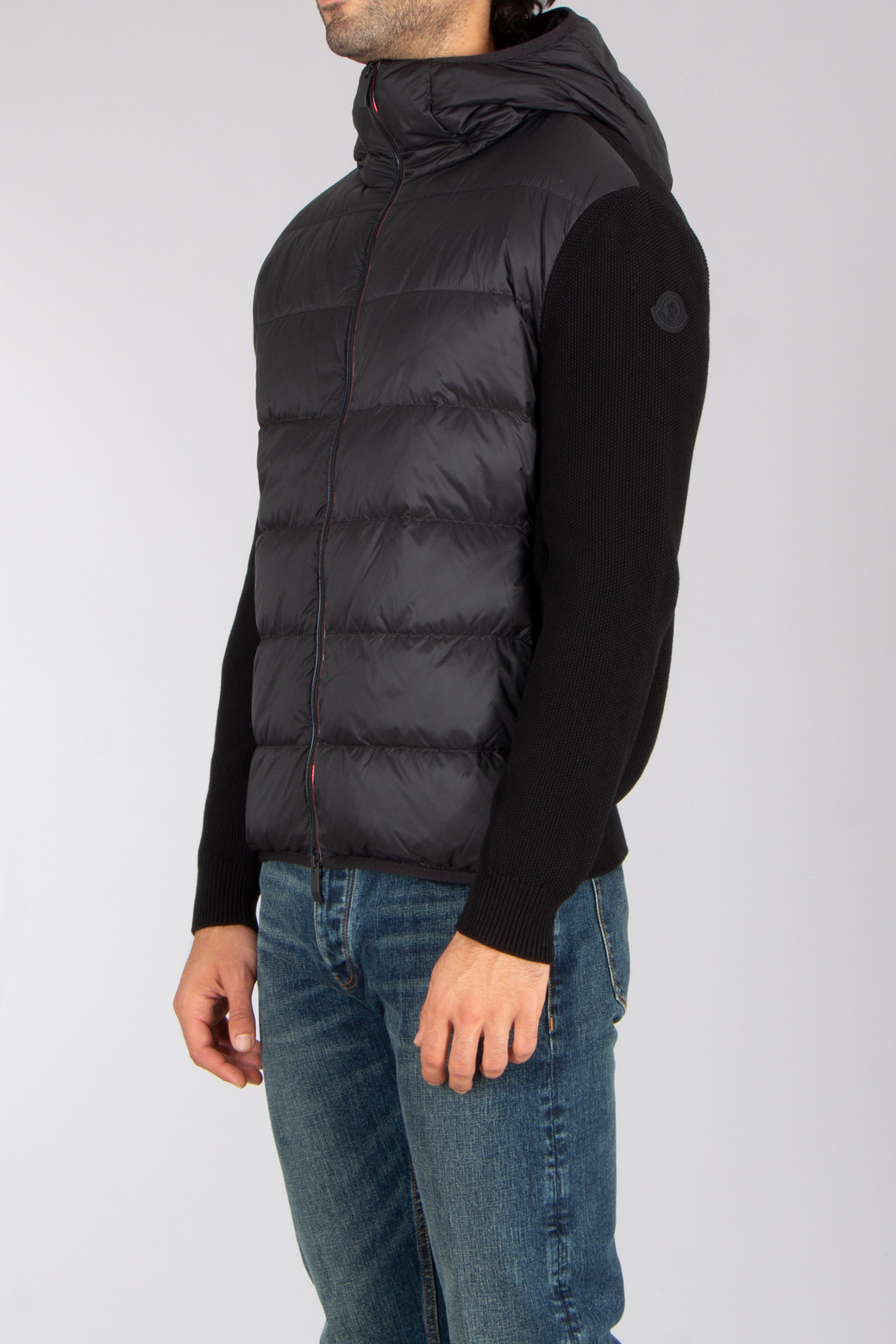 MONCLER Regular Fit Down Padded Cotton Hooded Cardigan Bekleidung, Mantel, Jacke, Weste, Jeans