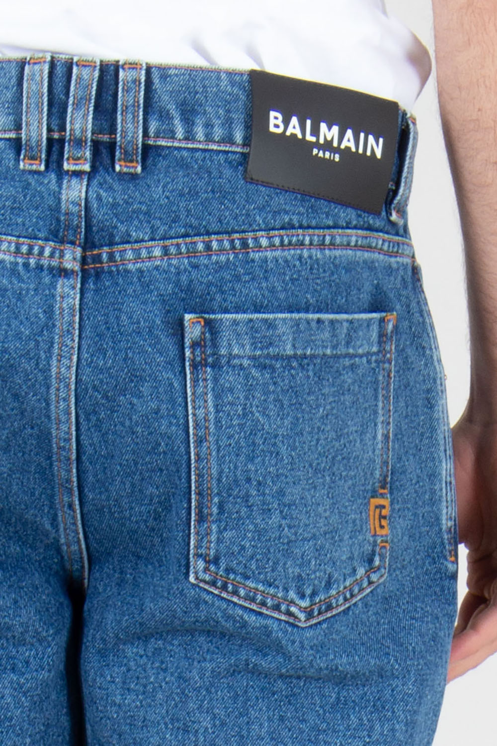 BALMAIN Regular Fit Organic Cotton Denim Jeans