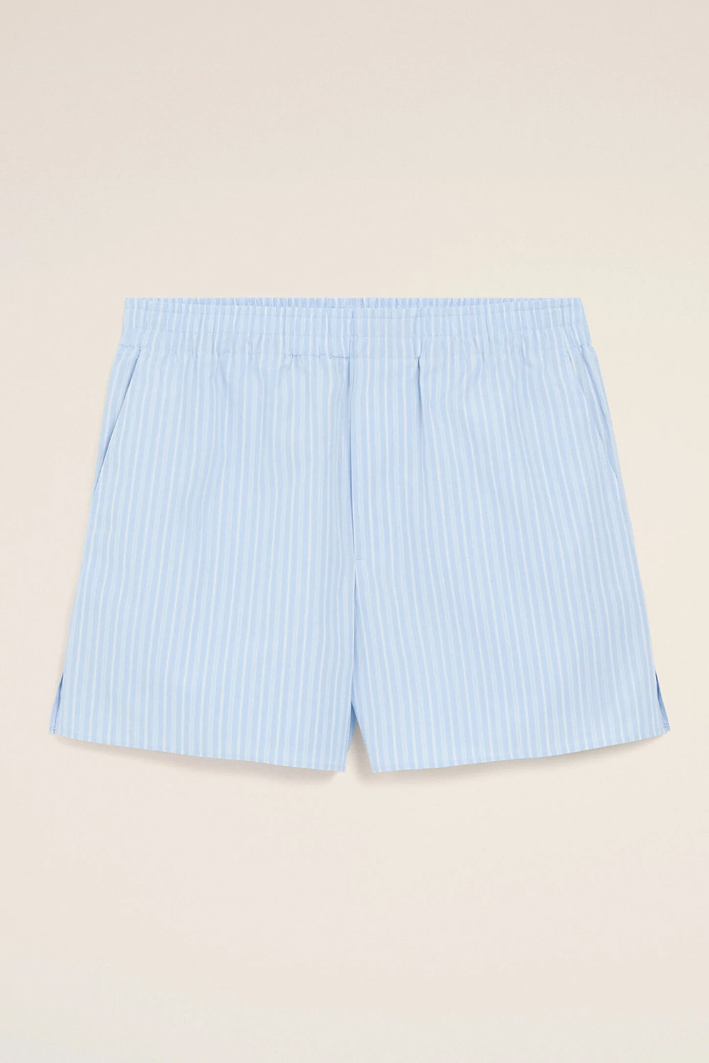 AMI PARIS Relaxed Fit Striped Cotton Poplin Shorts