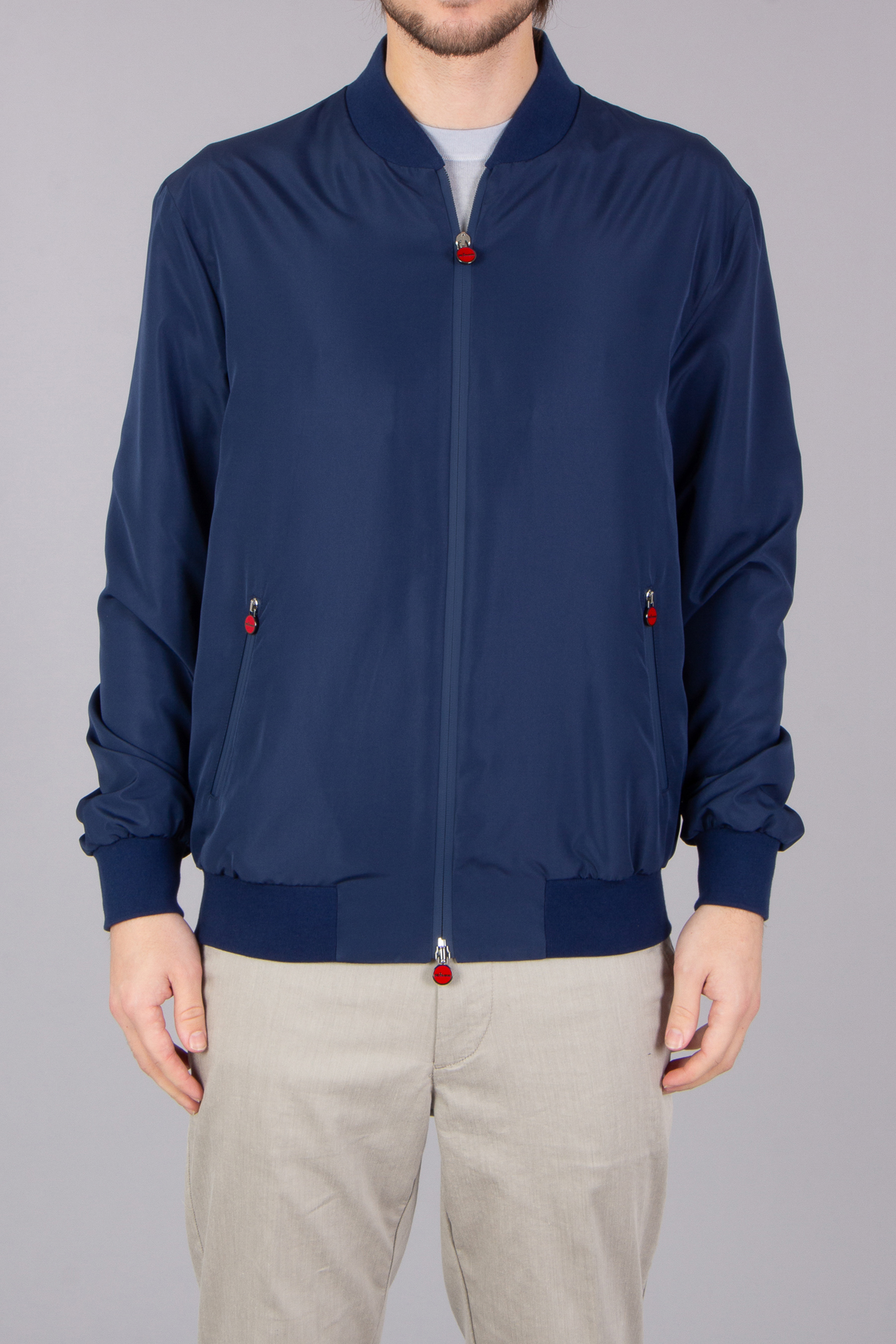 KITON Regular Fit Technical Fabric Bomber Jacket KITON Regular Fit Technical Fabric Bomber Jacket