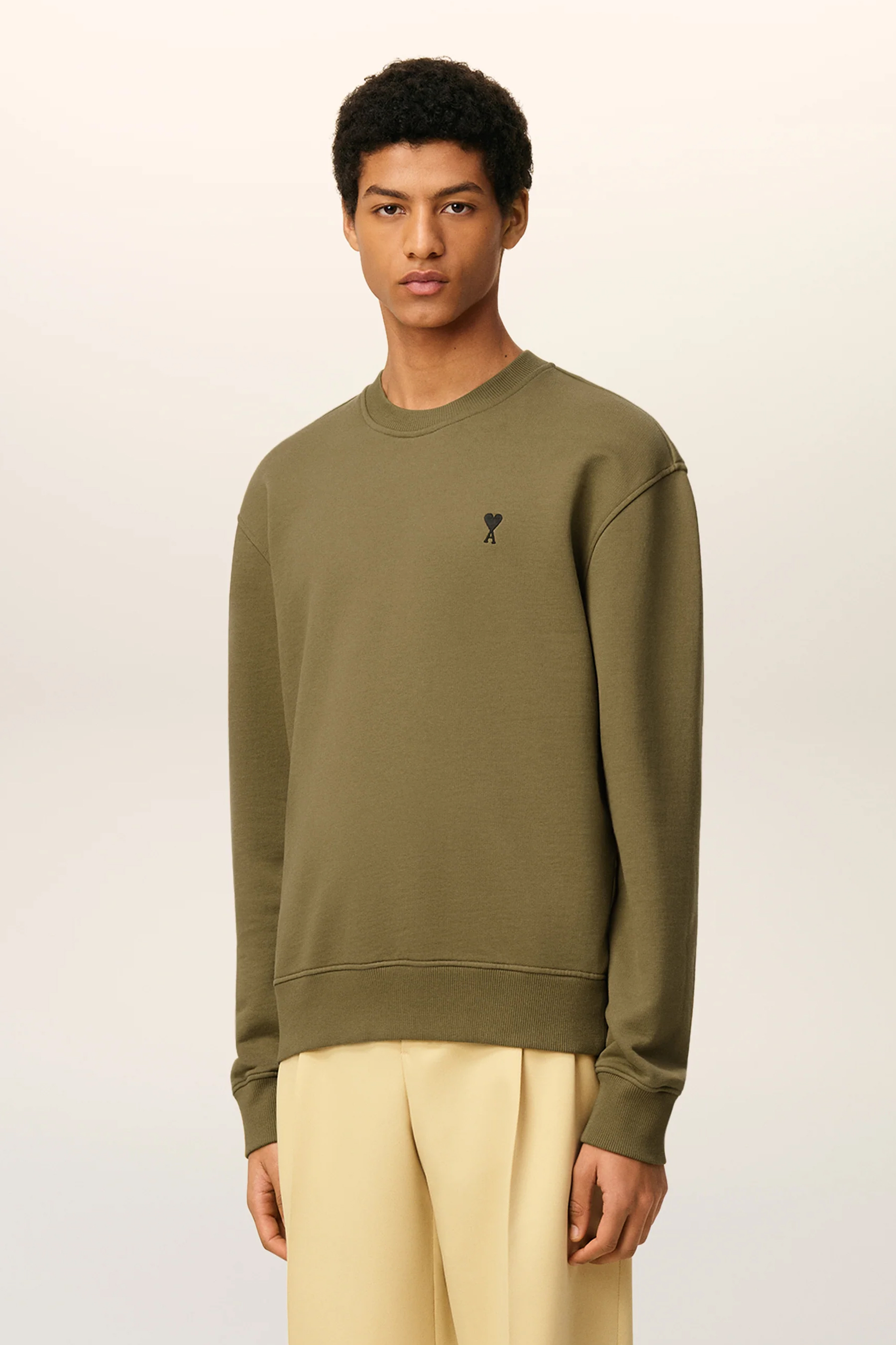 AMI PARIS Classic Fit Ami De Coeur Cotton Fleece Sweatshirt Langarm, Strickwaren, Pullover, Sweatshirt, Fleece
