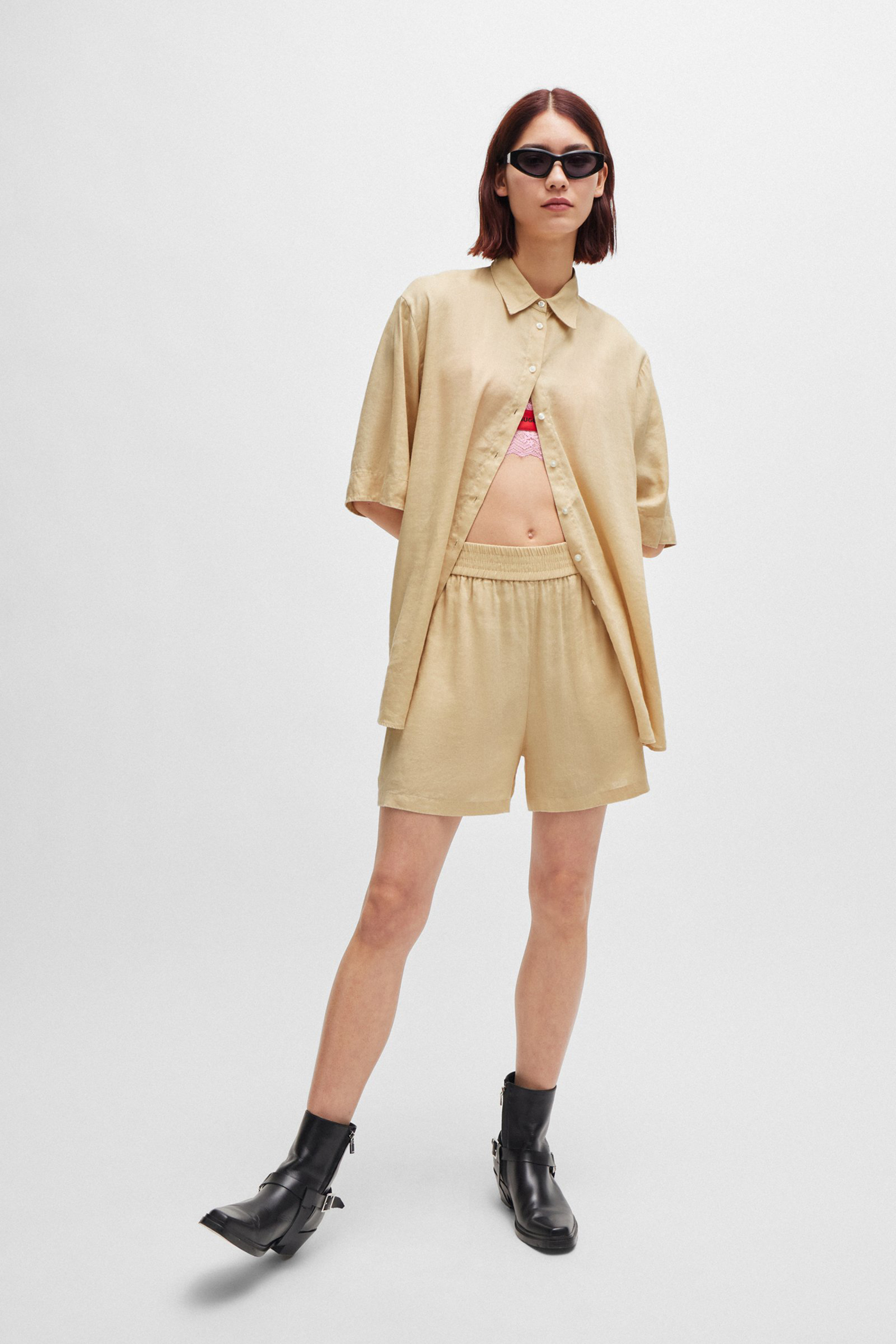 HUGO Linen-Lyocell Stretch Shorts Hamanna HUGO Linen-Lyocell Stretch Shorts Hamanna