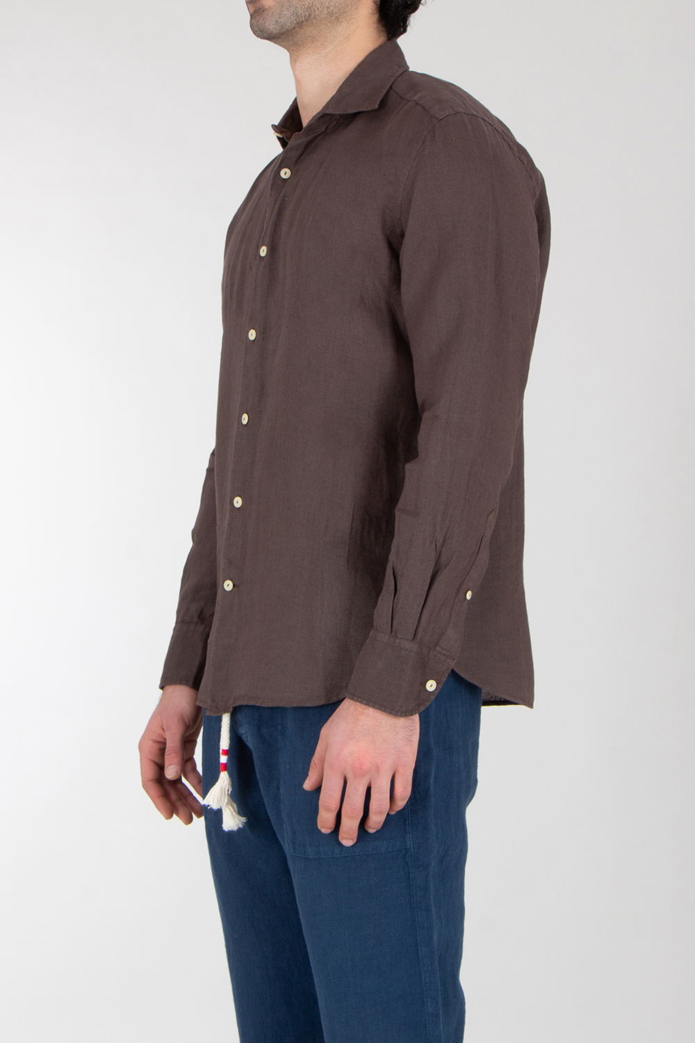 MC 2 SAINT BARTH Regular Fit Linen Shirt Pamplona