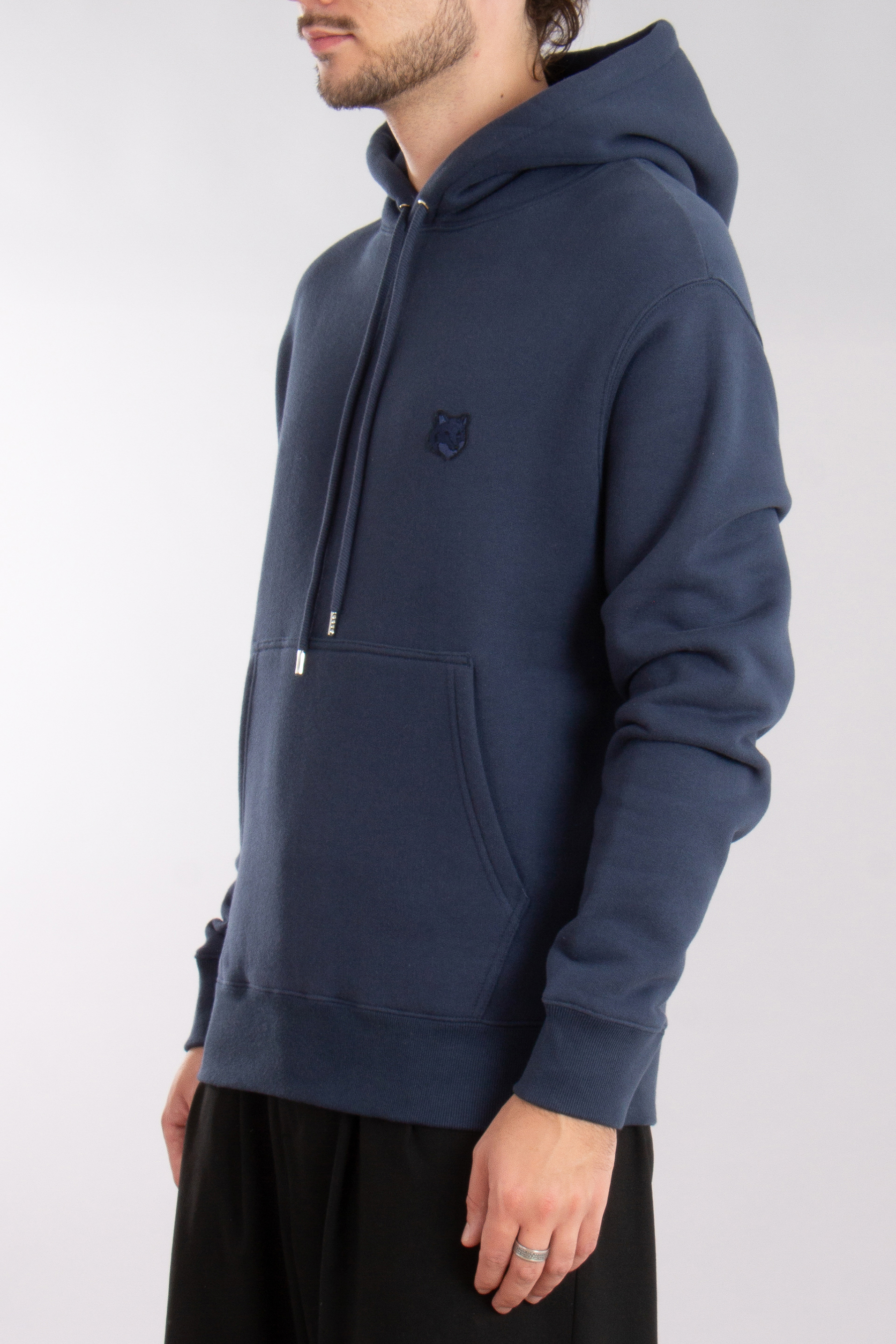 MAISON KITSUNÉ Bold Fox Head Patch Cotton Fleece Hoodie MAISON KITSUNÉ Bold Fox Head Patch Cotton Fleece Hoodie