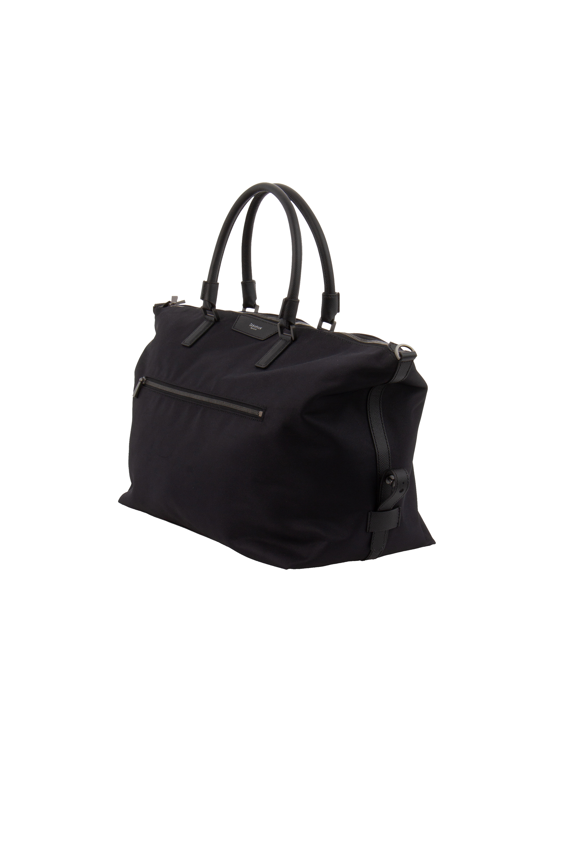 SERAPIAN Recycled Twill & Leather Travel Bag