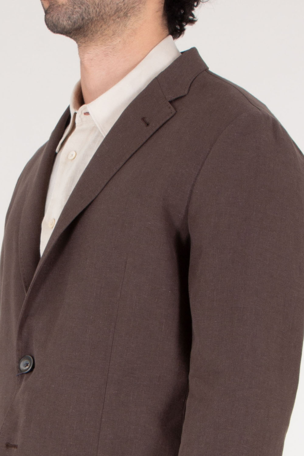 HERNO Regular Fit Cotton Linen Popeline Blazer