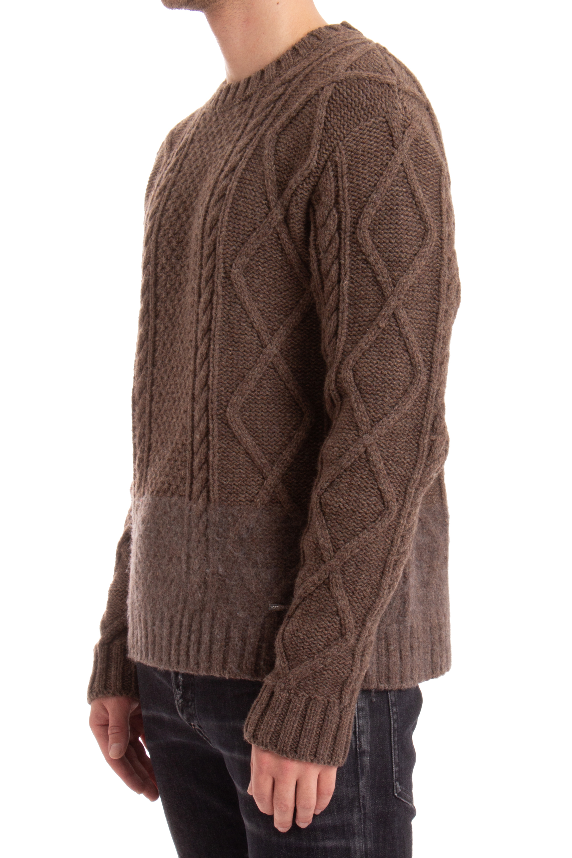 DSQUARED2 Cable Knit Wool Sweater 