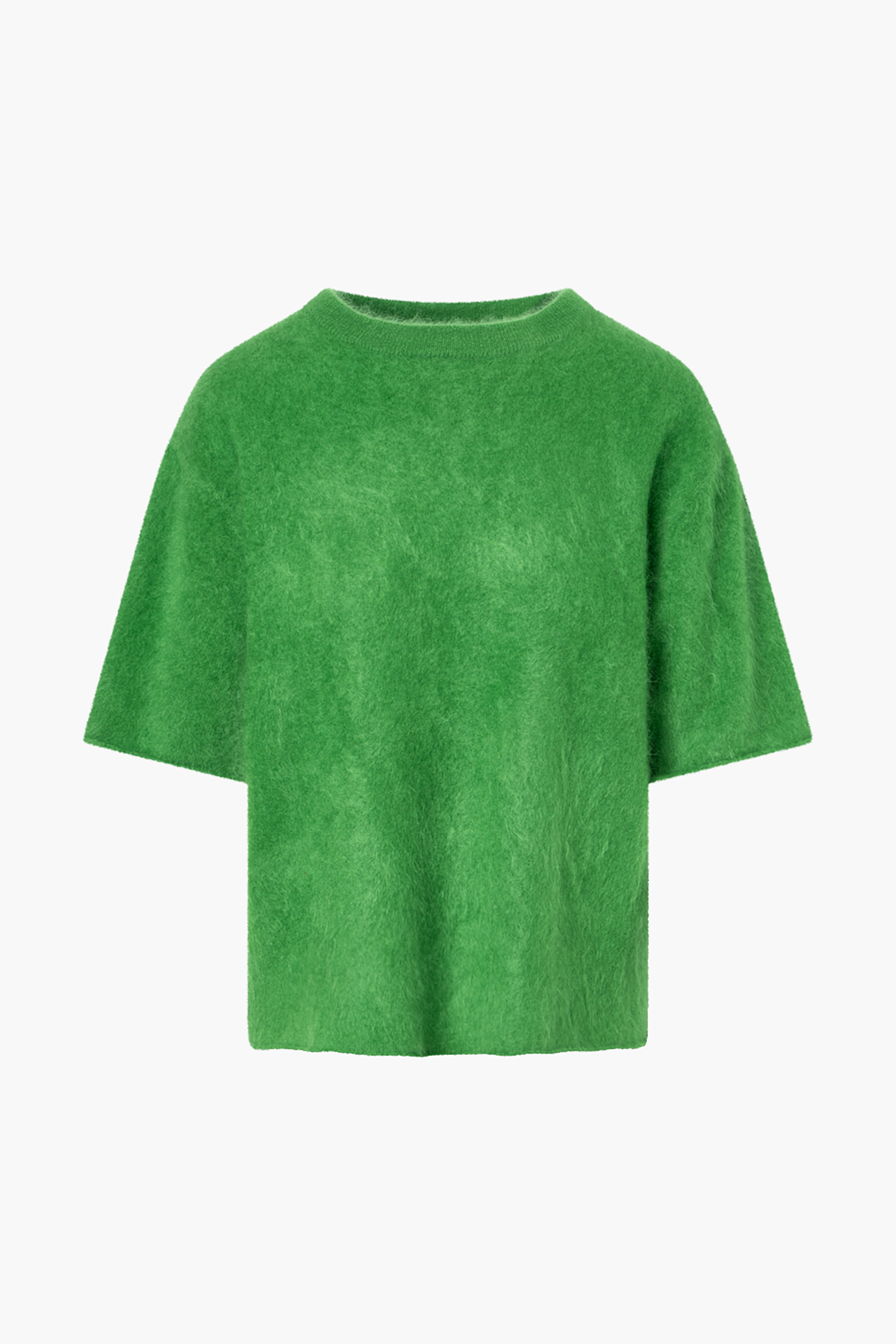0039 ITALY Casual Fit Brushed Cashmere-Wool Blend Short-Sleeve Crew Neck Sweater Ines Bekleidung, T-shirt
