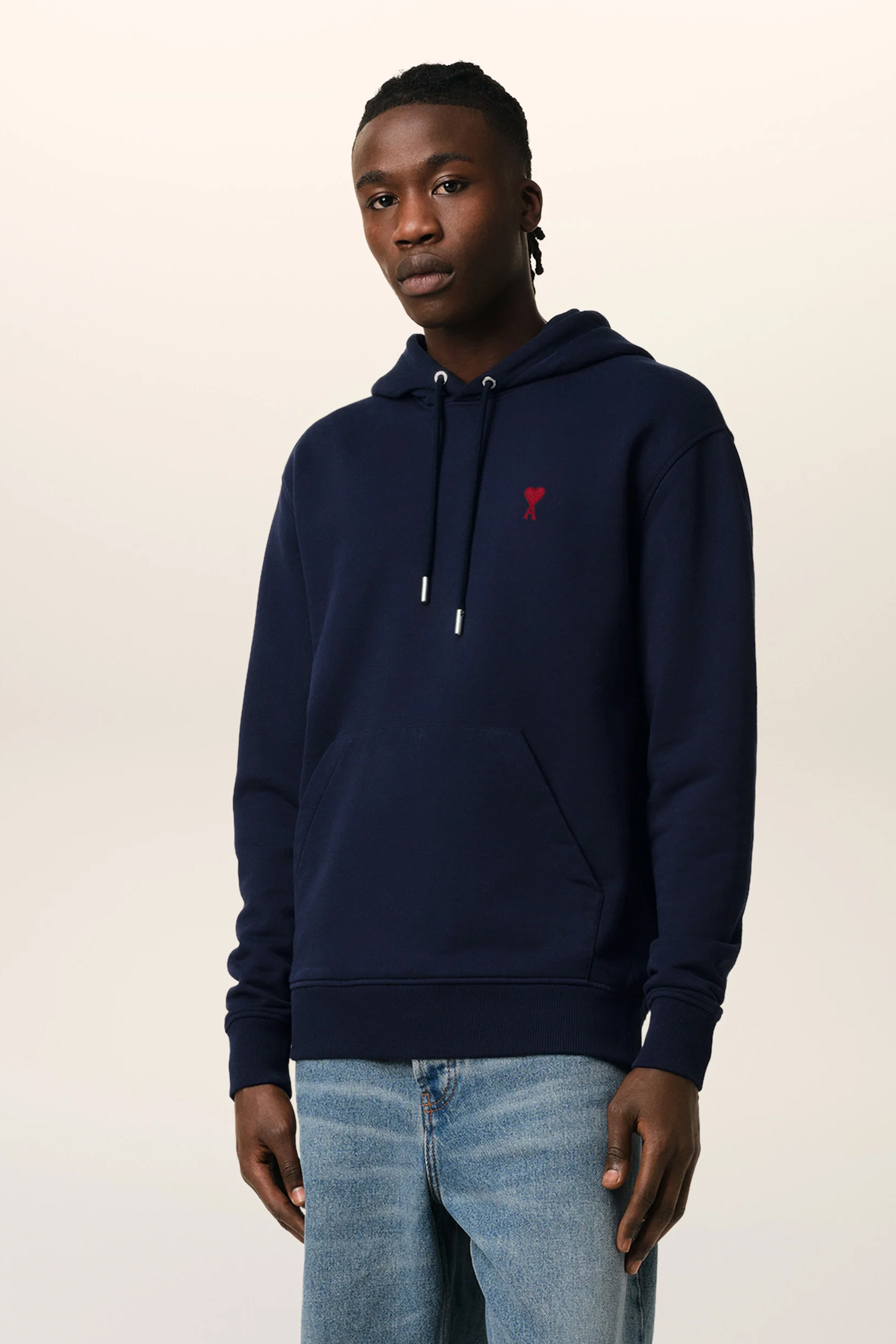 AMI PARIS Classic Fit Ami De Coeur Organic Cotton Fleece Hoodie Strickwaren, Pullover, Sweatshirt, Kapuzenpulli, Fleece