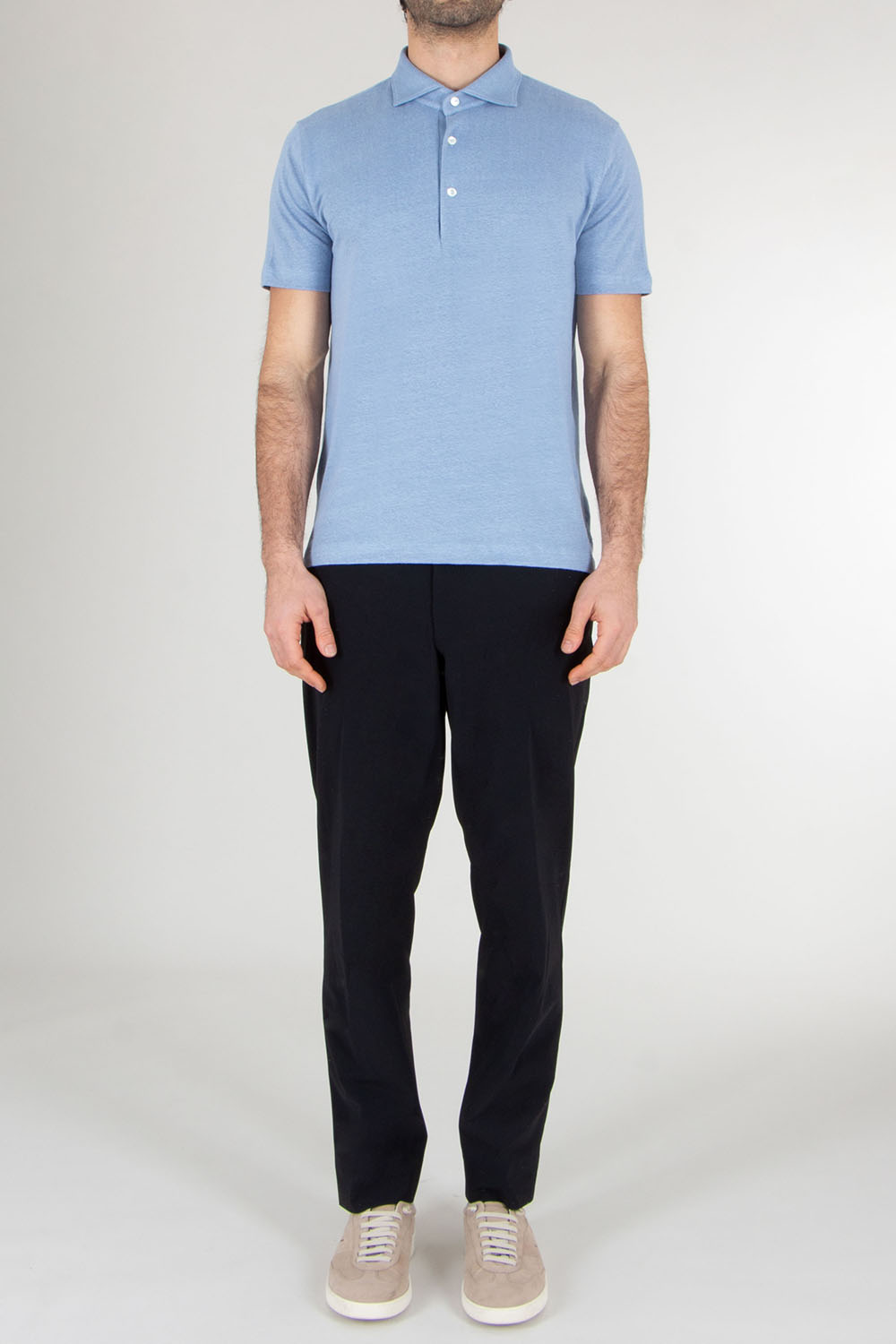 STEFAN BRANDT Regular Fit Linen Stretch Jersey Polo Shirt Laurin