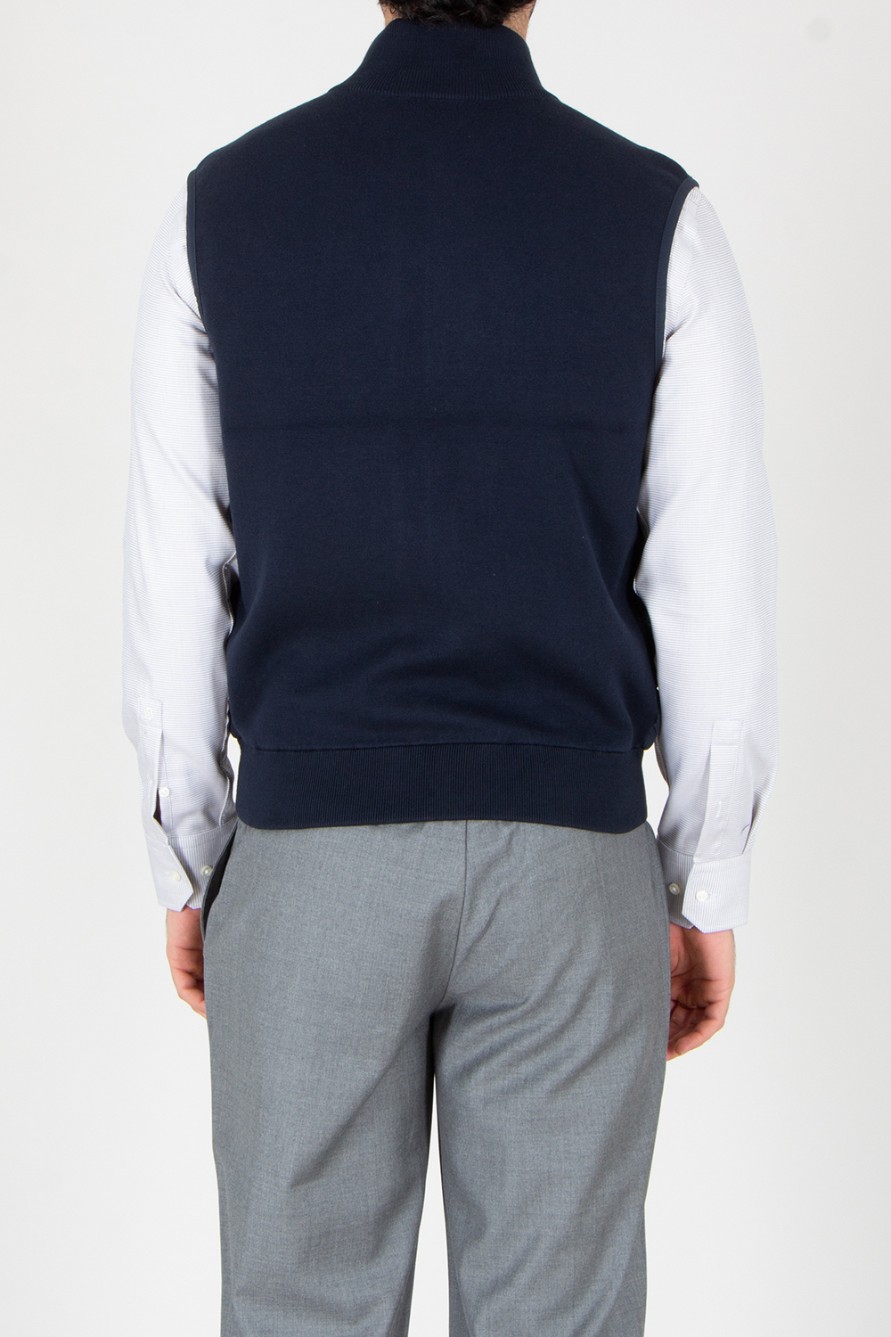 BOSS Regular Fit Passed Technical Fabric & Cotton-Virgin Wool Blend Knit Vest H-Urwin