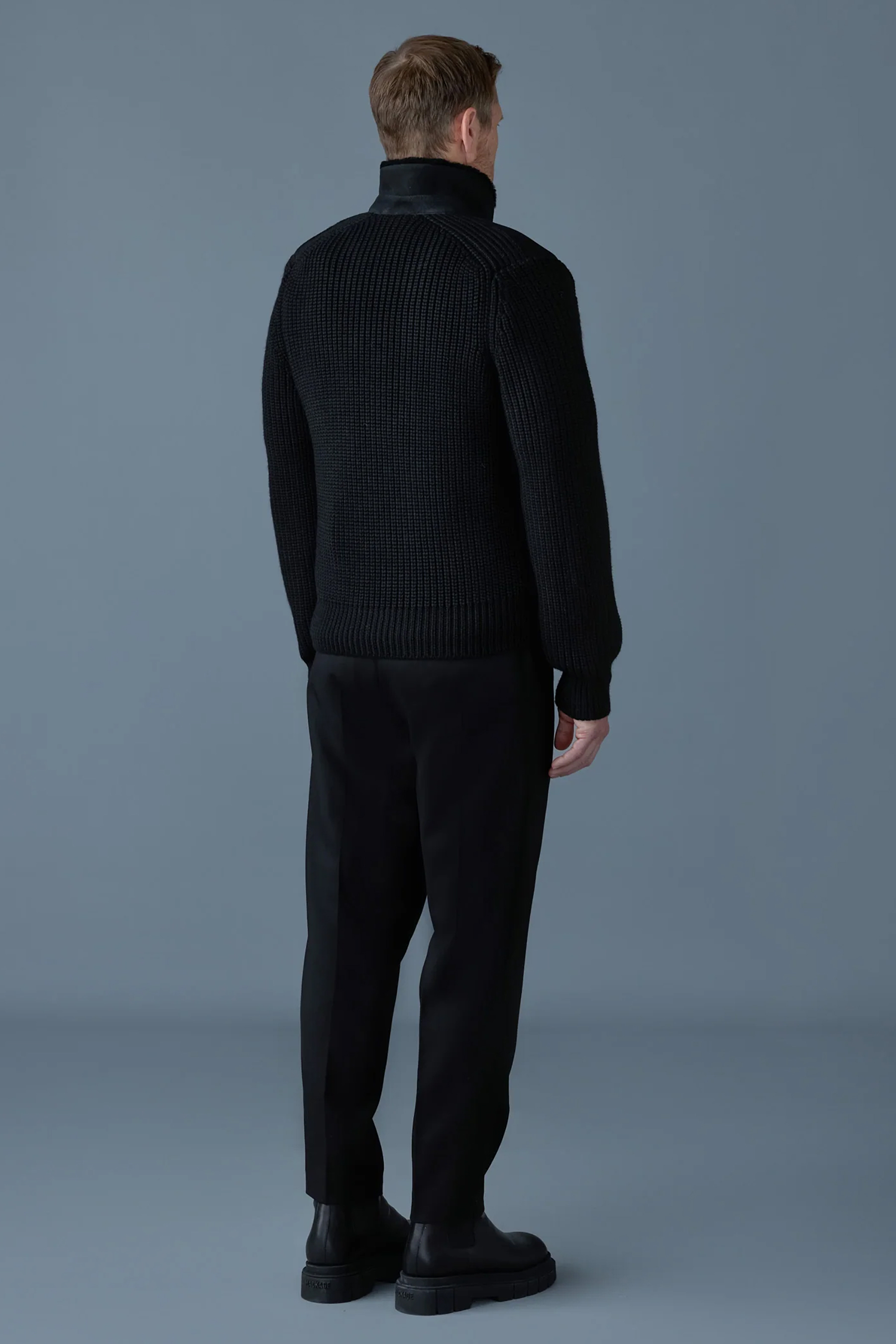 MACKAGE Mixed-Media Shearling & Wool Knit Jacket Jonathan MACKAGE Mixed-Media Shearling & Wool Knit Jacket Jonathan