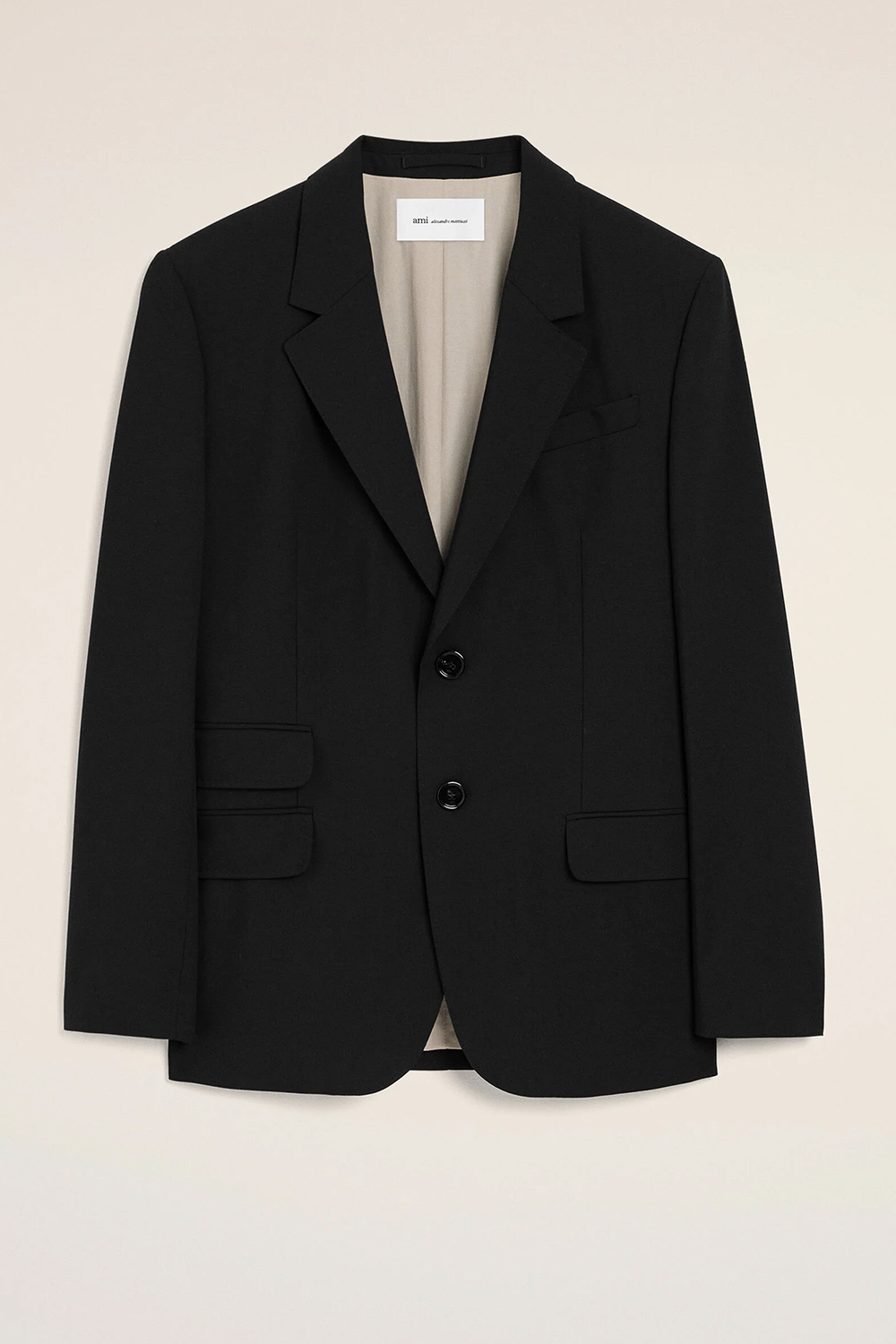 AMI PARIS Relaxed Straight Fit Virgin Wool Gabardine Jacket