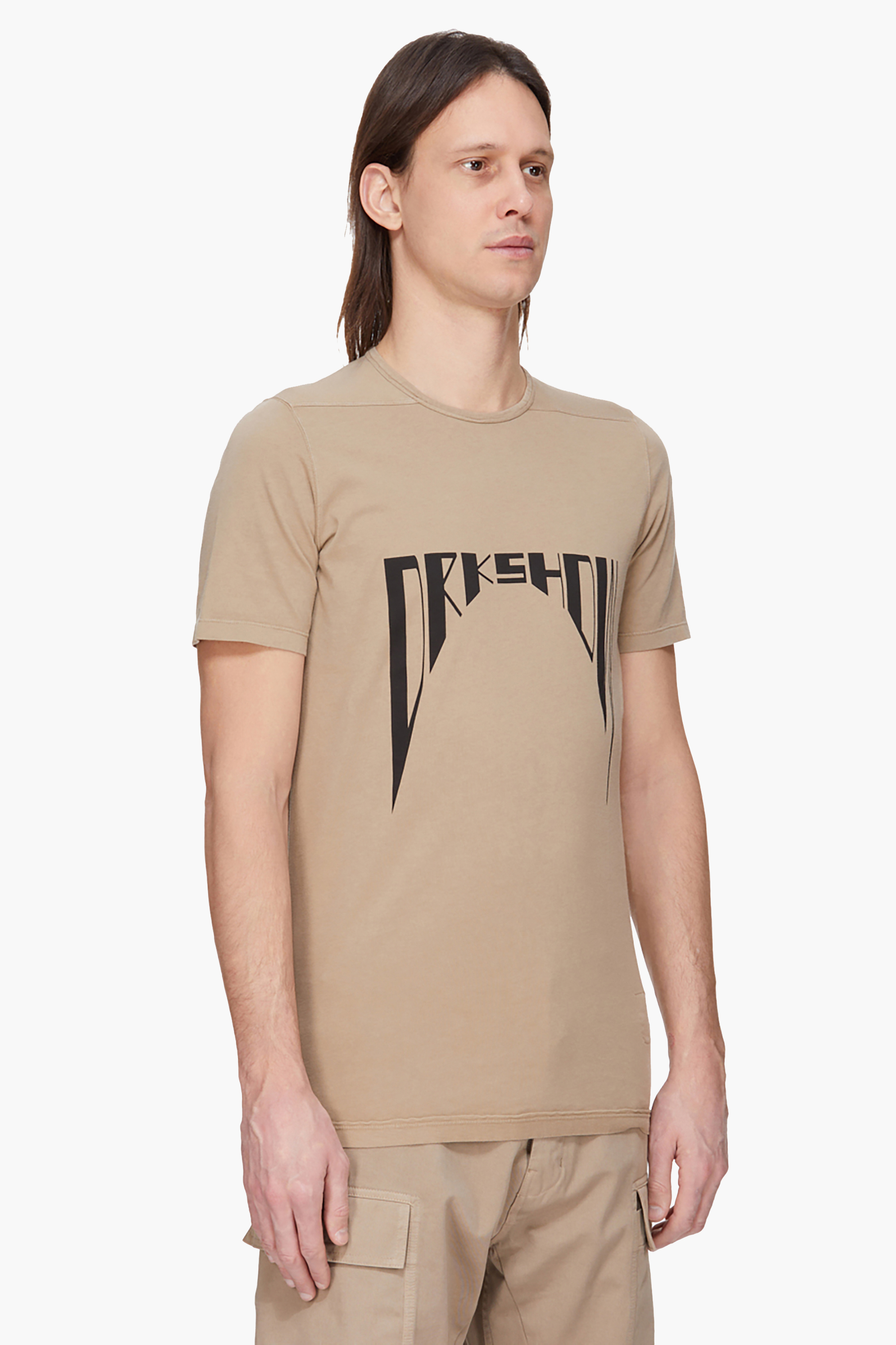 RICK OWENS DRKSHDW Regular Fit Printed Medium Weight Organic Cotton Jersey Level T-Shirt T-shirt, Person, Hemd, Khaki, Gesicht