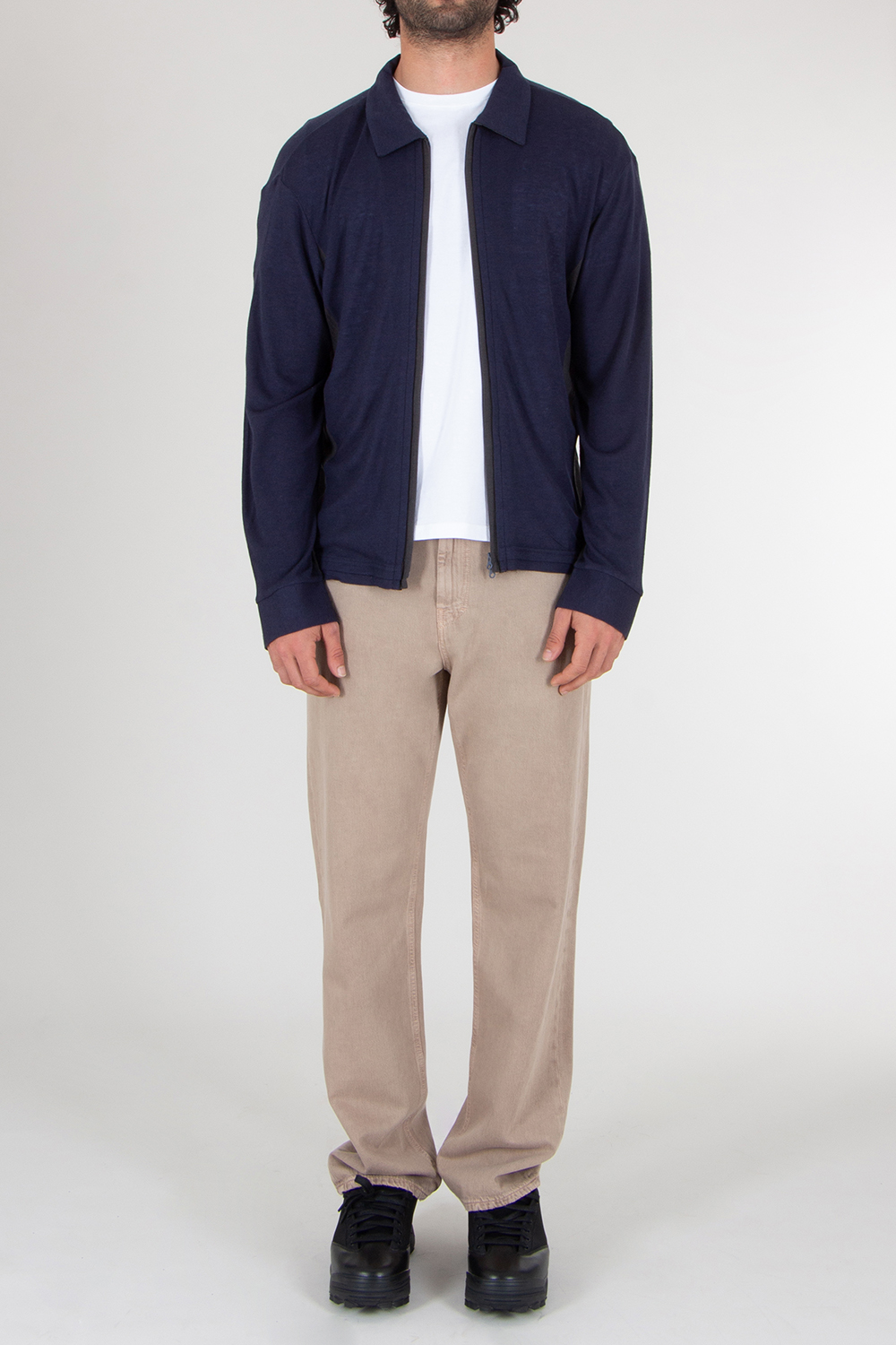 XLIM Regular Fit Panelled Cardigan With Raw Edge Detail