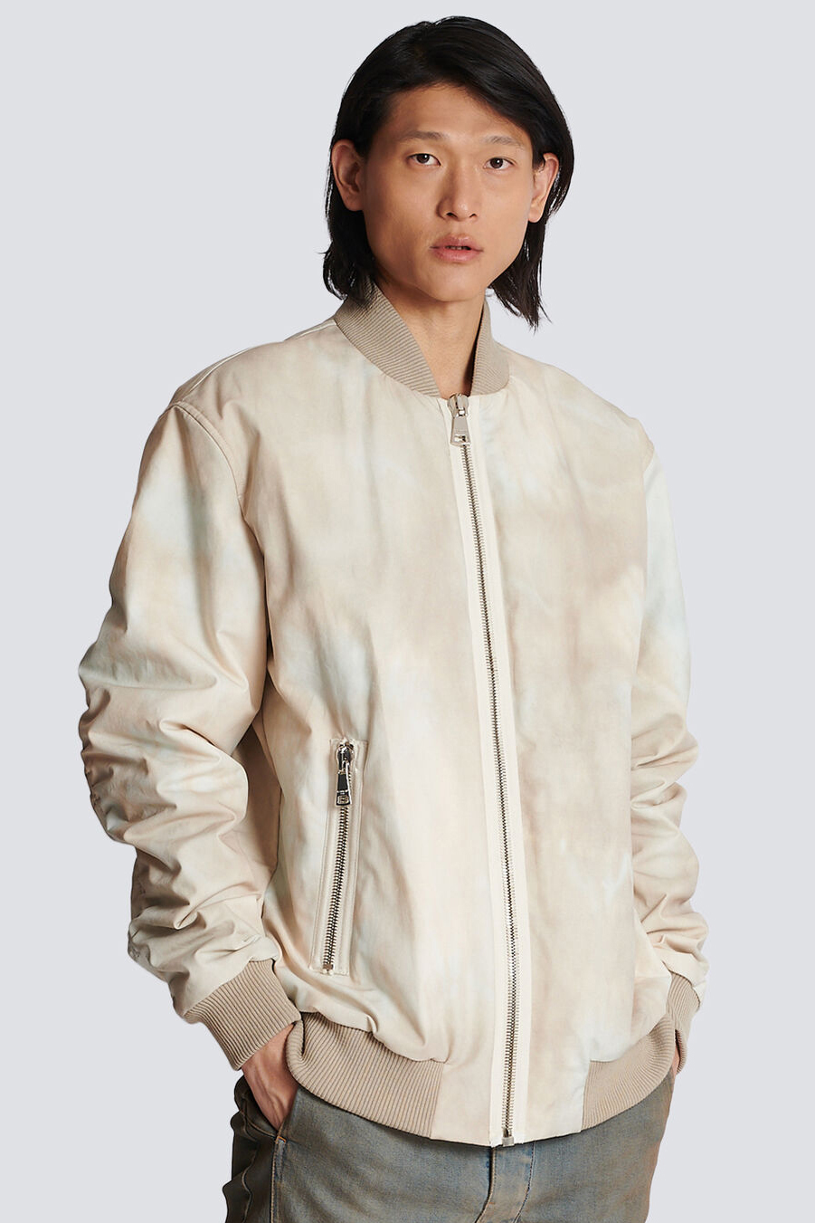 BALMAIN Desert Print Cotton Bomber Jacket BALMAIN Desert Print Cotton Bomber Jacket