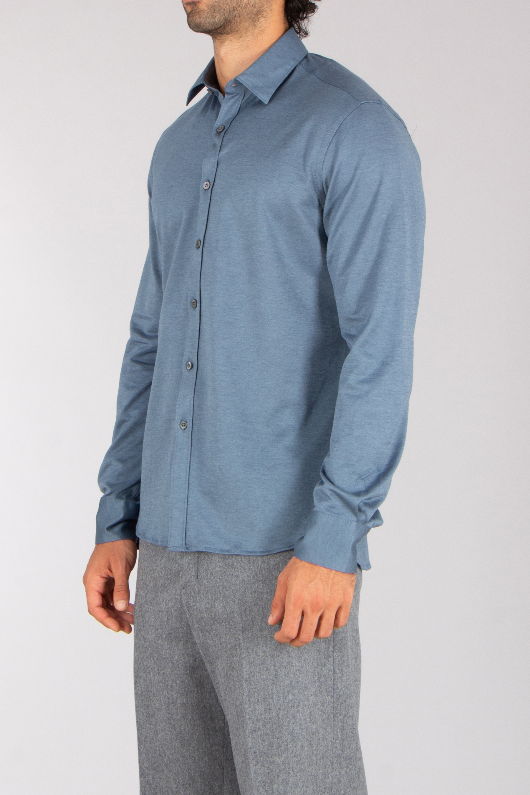 CANALI Regular Fit Cotton-Lyocell Piqué Shirt Hemd, Langarm, Ärmel, Hosen, Kleid, Hemd