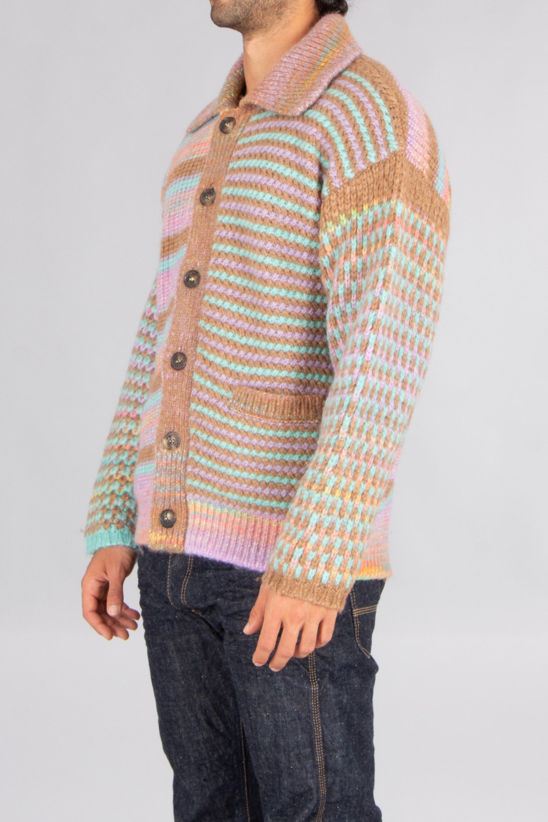 Bekleidung, Strickwaren, Pullover, Jeanshose, Mantel