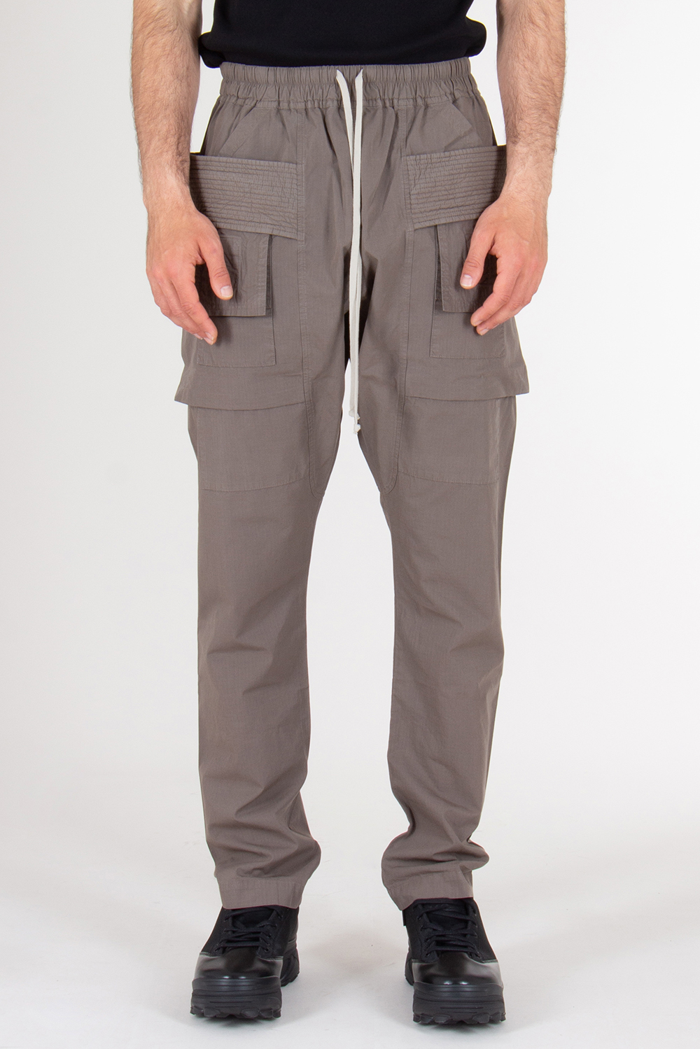 RICK OWENS DRKSHDW Cotton Creatch Cargo Drawstring Pants