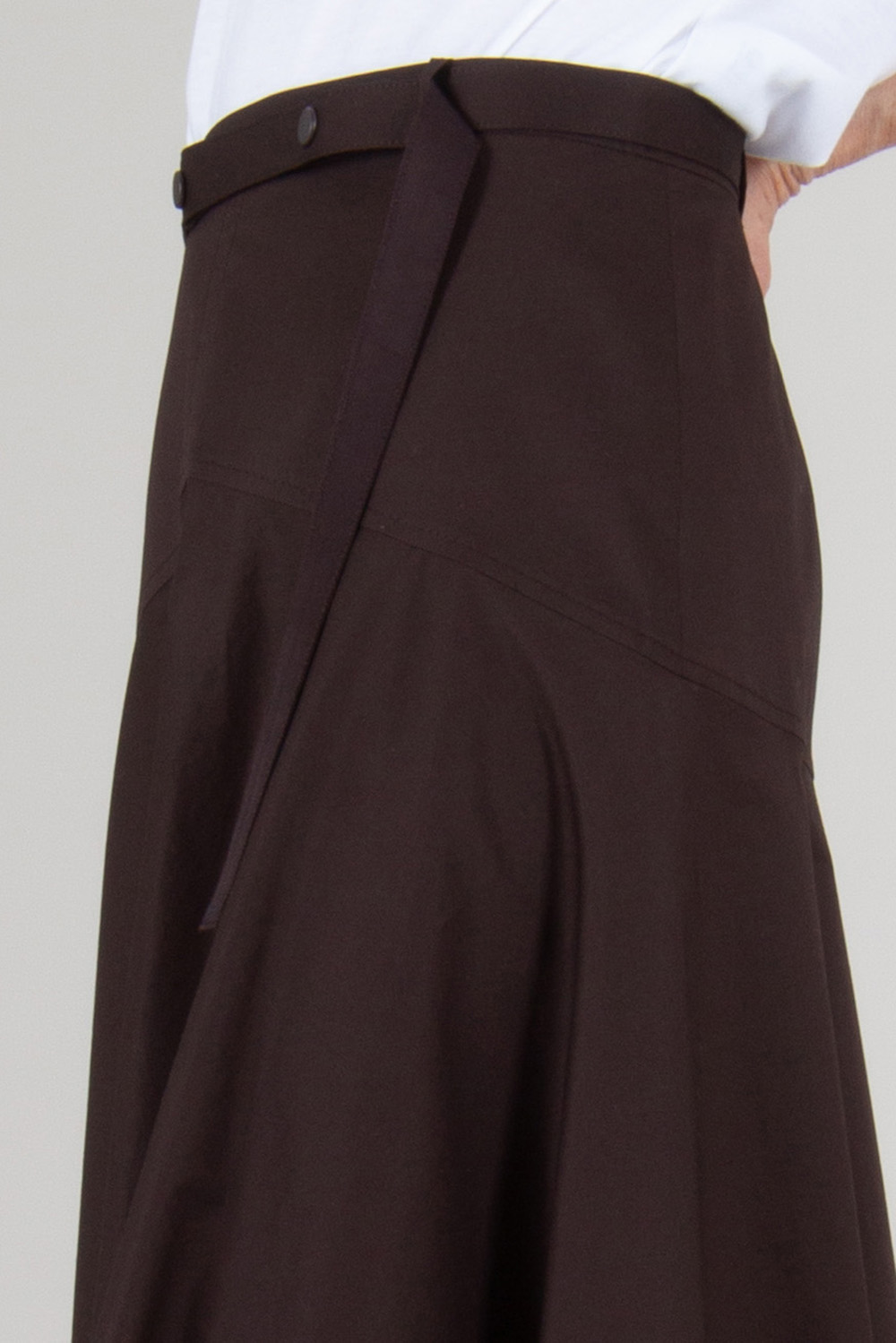 BOSS Flared Belted Cotton Poplin Skirt
