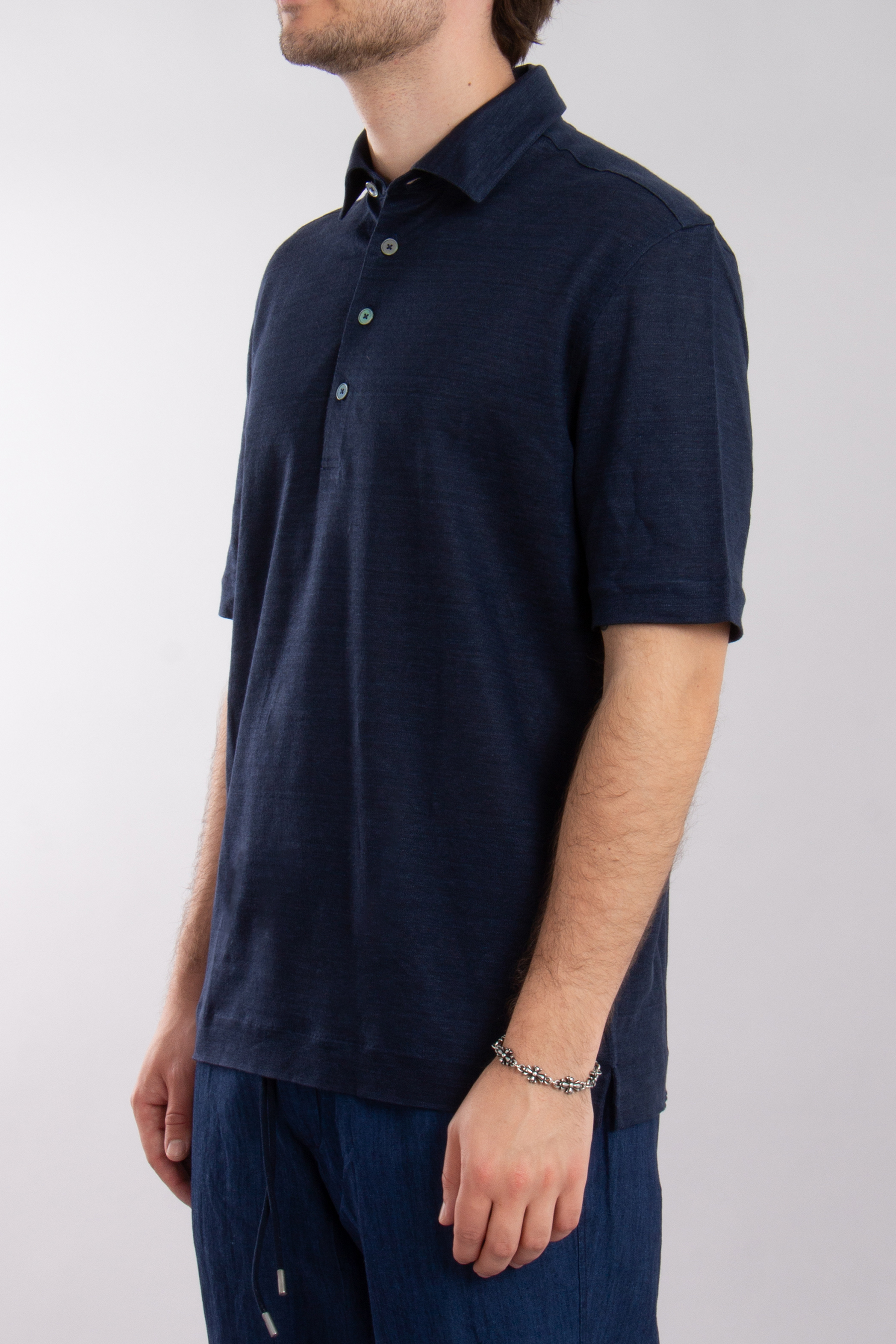 ZEGNA Regular Fit Linen Polo Shirt