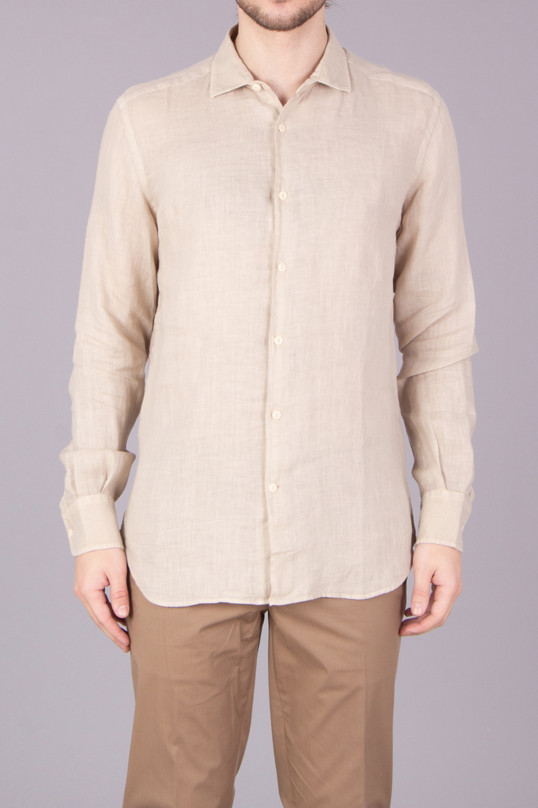 MC 2 SAINT BARTH Regular Fit Linen Shirt Pamplona