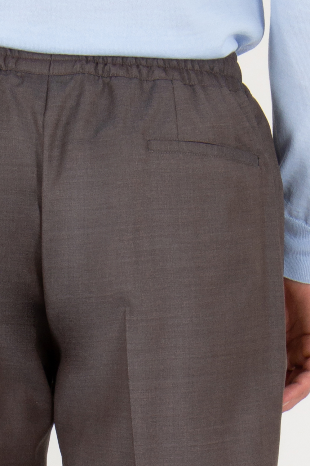 KITON Regular Fit Tailored Virgin wool Drawcord Trousers