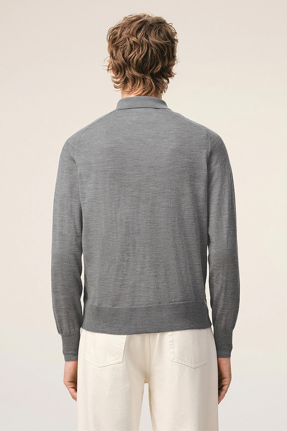 AMI PARIS Fine Wool Shirt Collar Cardigan