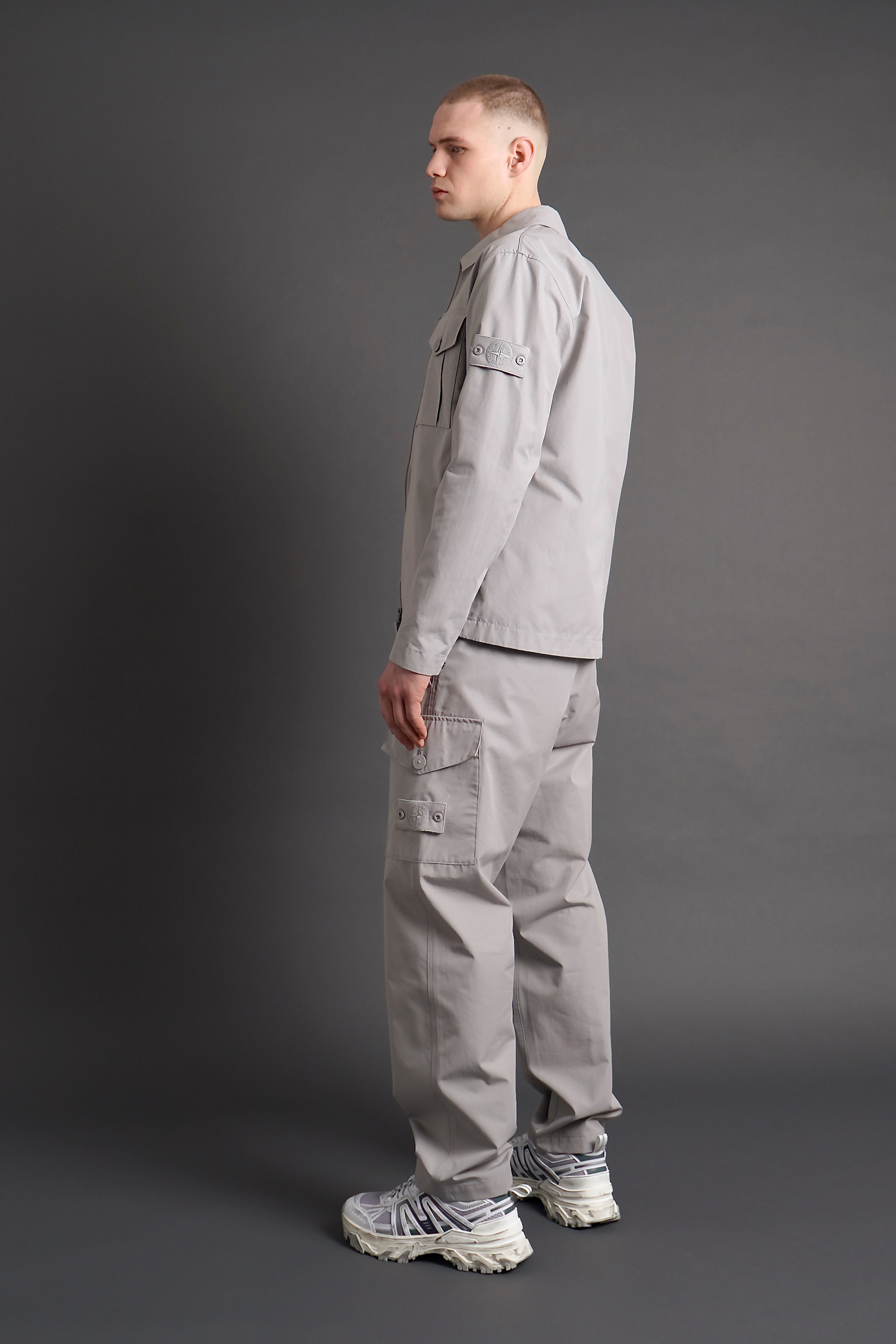STONE ISLAND Ghost Piece Regular Fit Recycled Nylon Smerigliato Overshirt