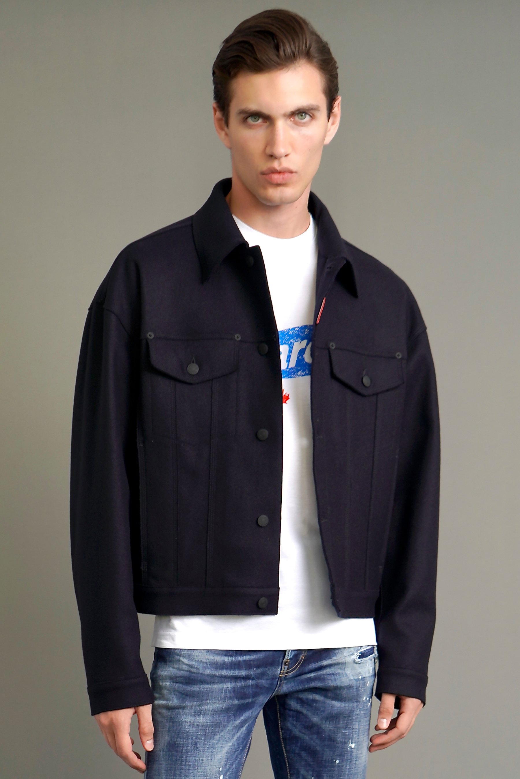 DSQUARED2 Felt Wool Jean Kaban Jacket