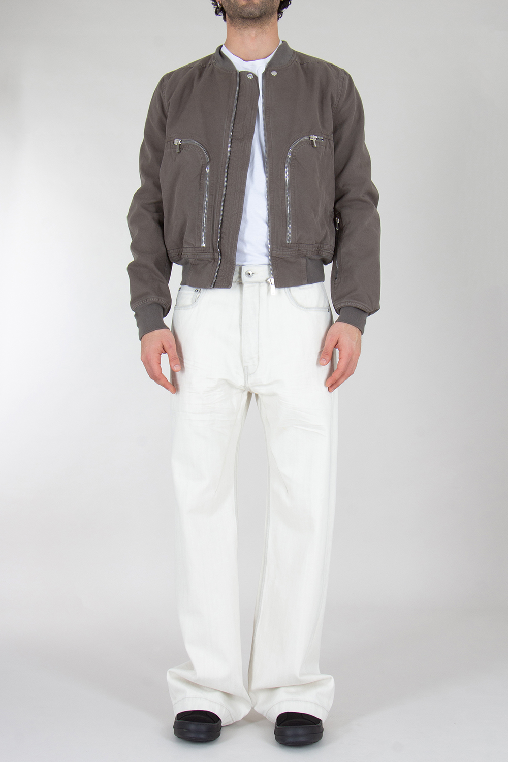 RICK OWENS DRKSHDW Regular Fit Organic Cotton Bomber Jacket Bauhaus Flight