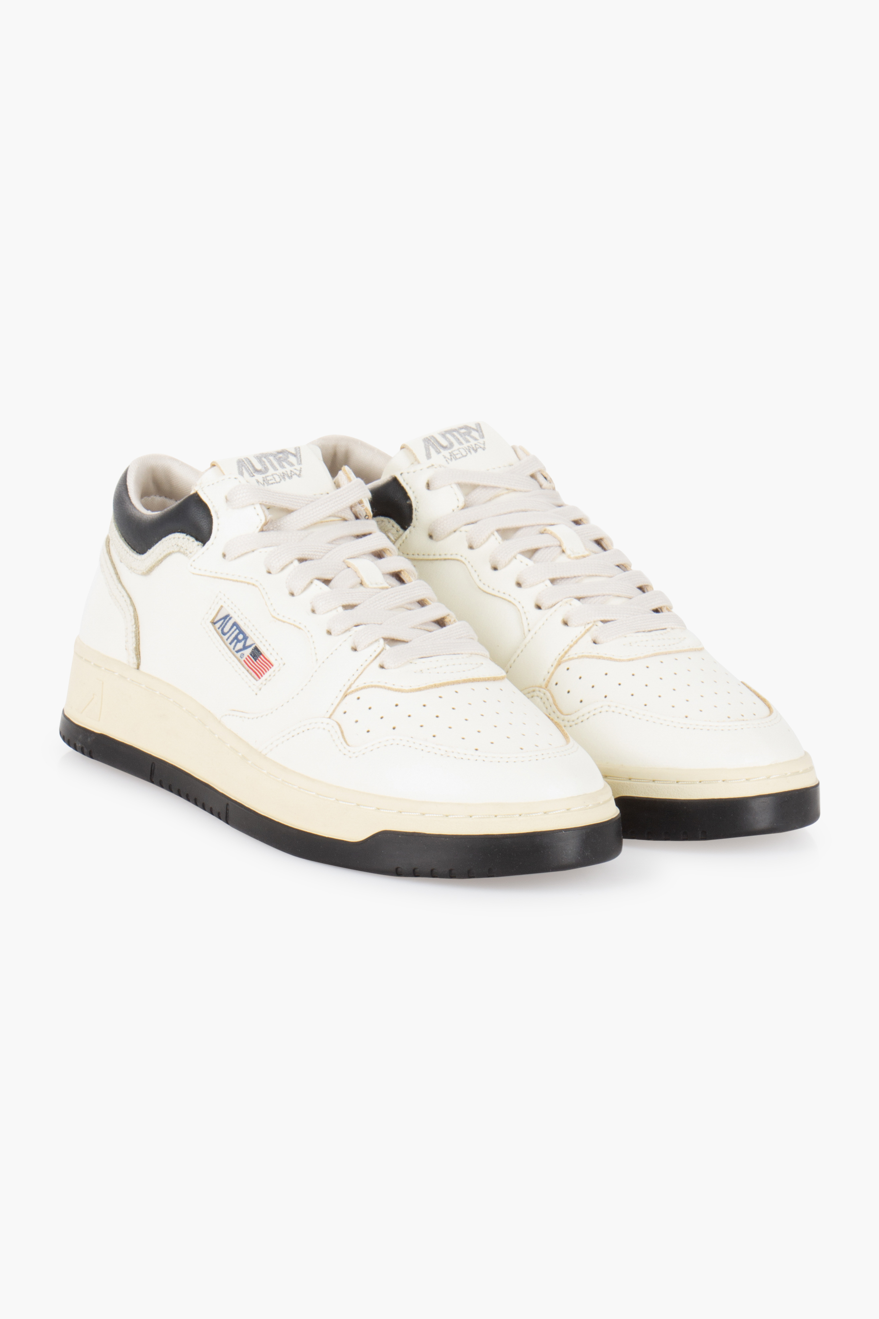 AUTRY Leather & Crackle Leather Sneakers Med-Way Mid Bekleidung, Schuhwerk, Schuh, Sneaker