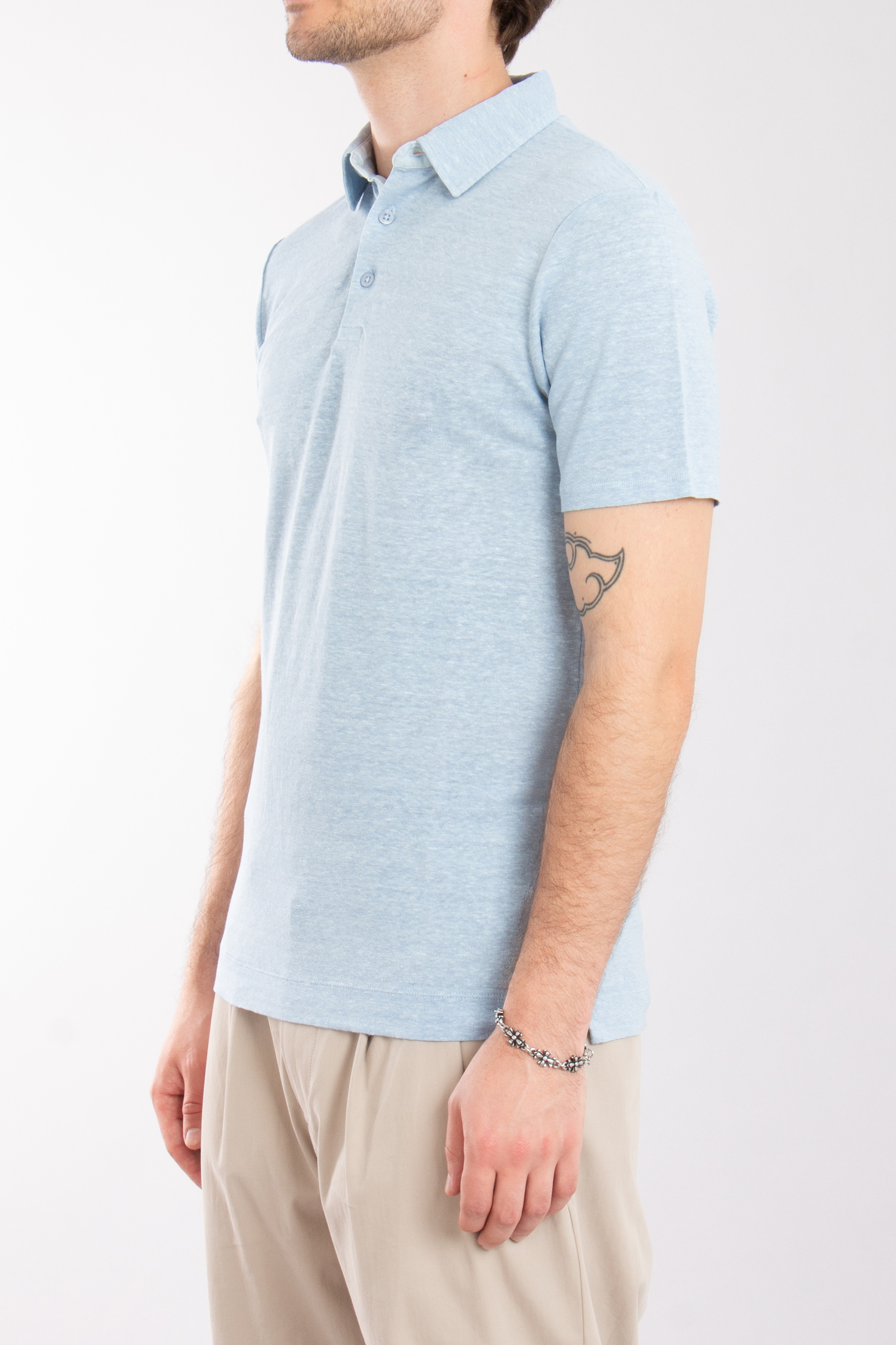 TRUSTED HANDWORK Linen Blend Polo Shirt TRUSTED HANDWORK Linen Blend Polo Shirt
